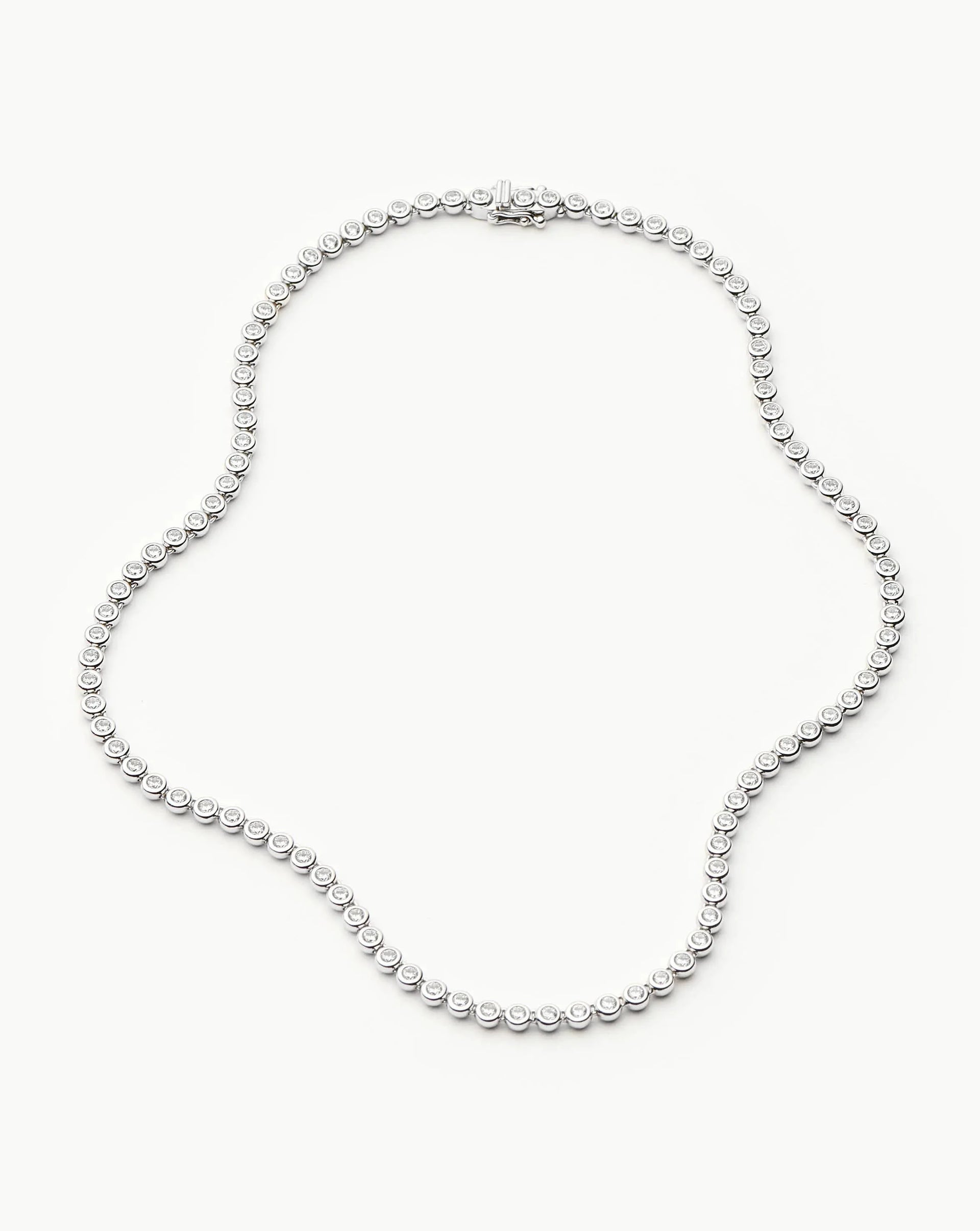 Tennis Round Necklace | Silver Plated/cubic Zirconia - Silver Plated/cubic Zirconia