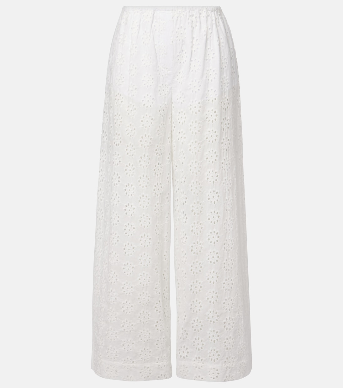 Bonfire Eyelet Cotton Wide-Leg Pants
