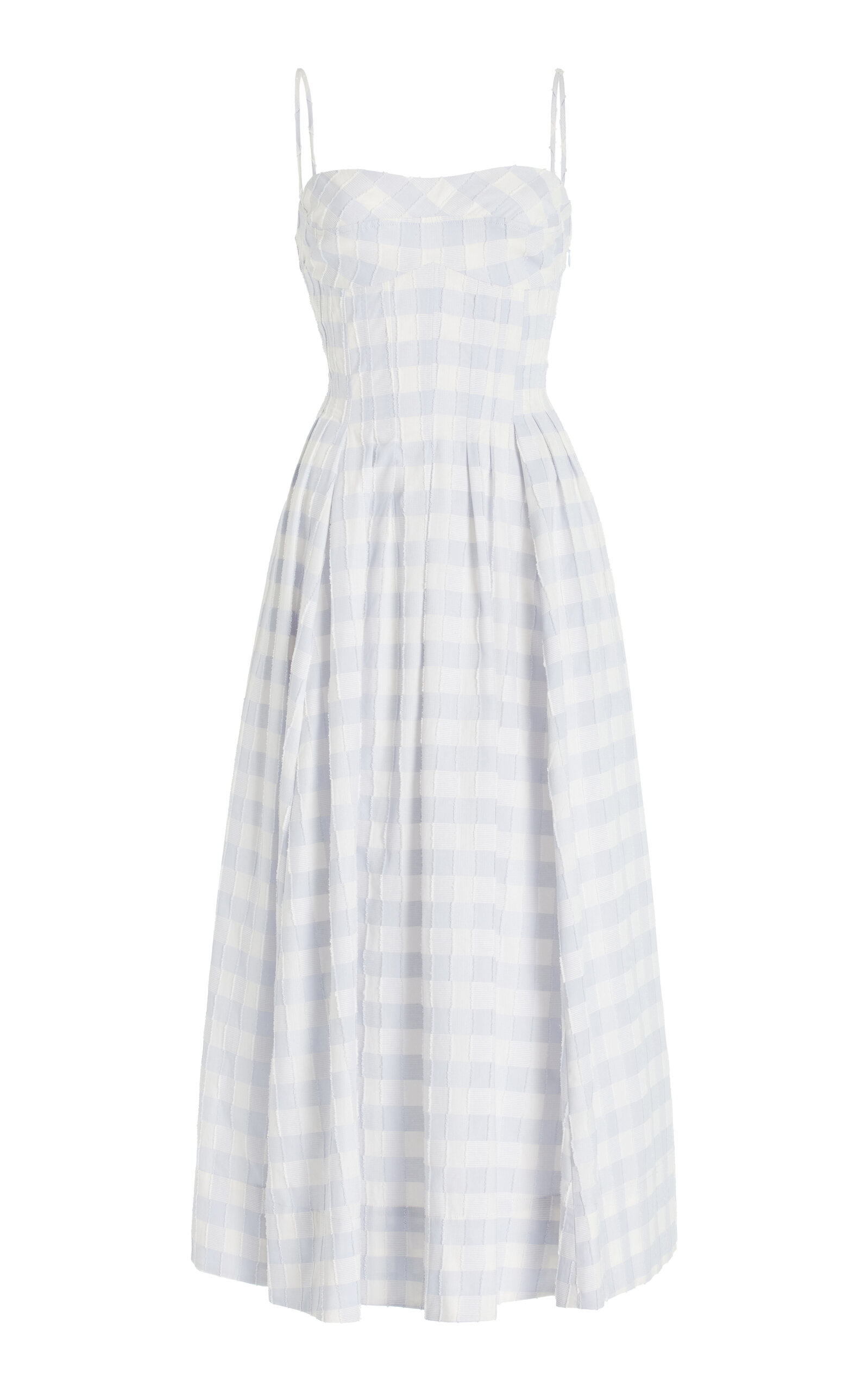 Kittiya Gingham Cotton-Fil Coupe Midi Dress