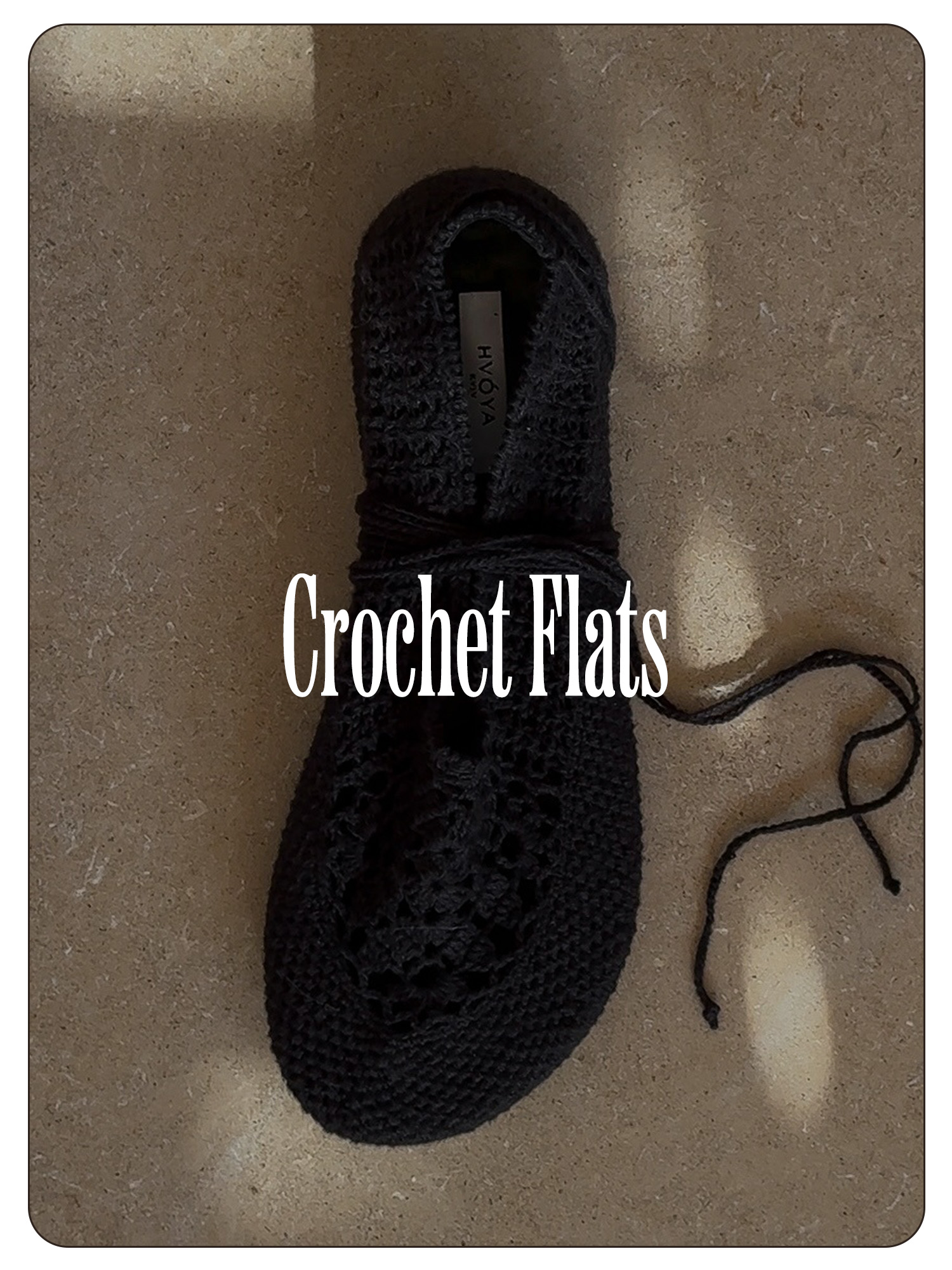 A photo of crochet flats.