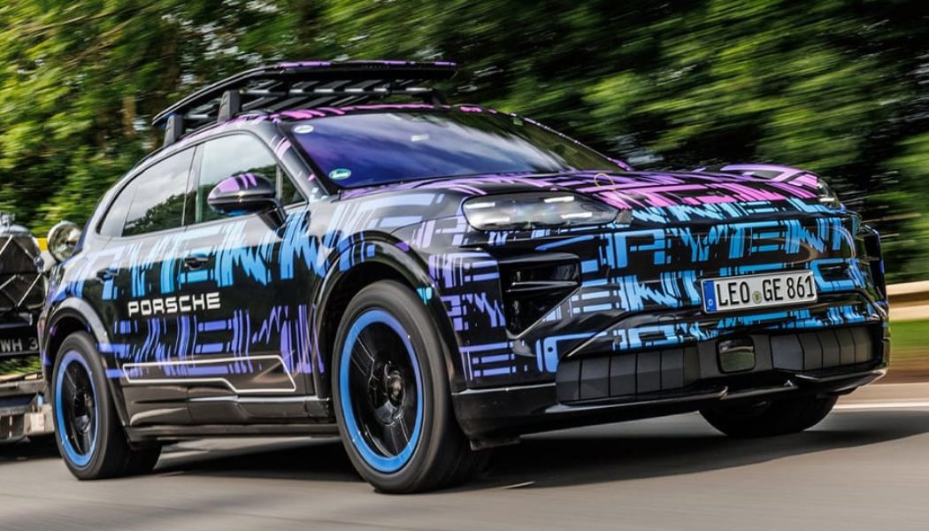 Porsche Previews All-Electric Cayenne with Record-Setting Hill Climb