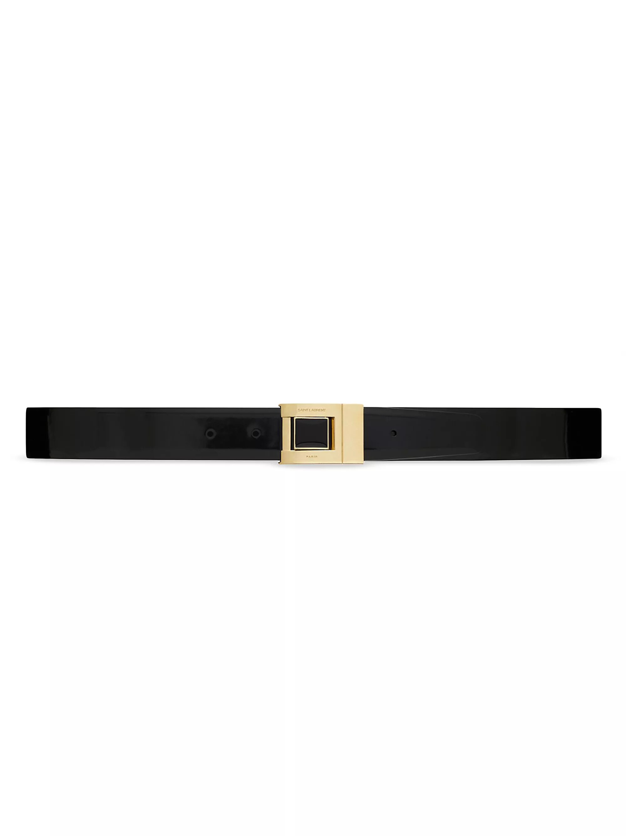 Buckle Belt in Shiny Leather