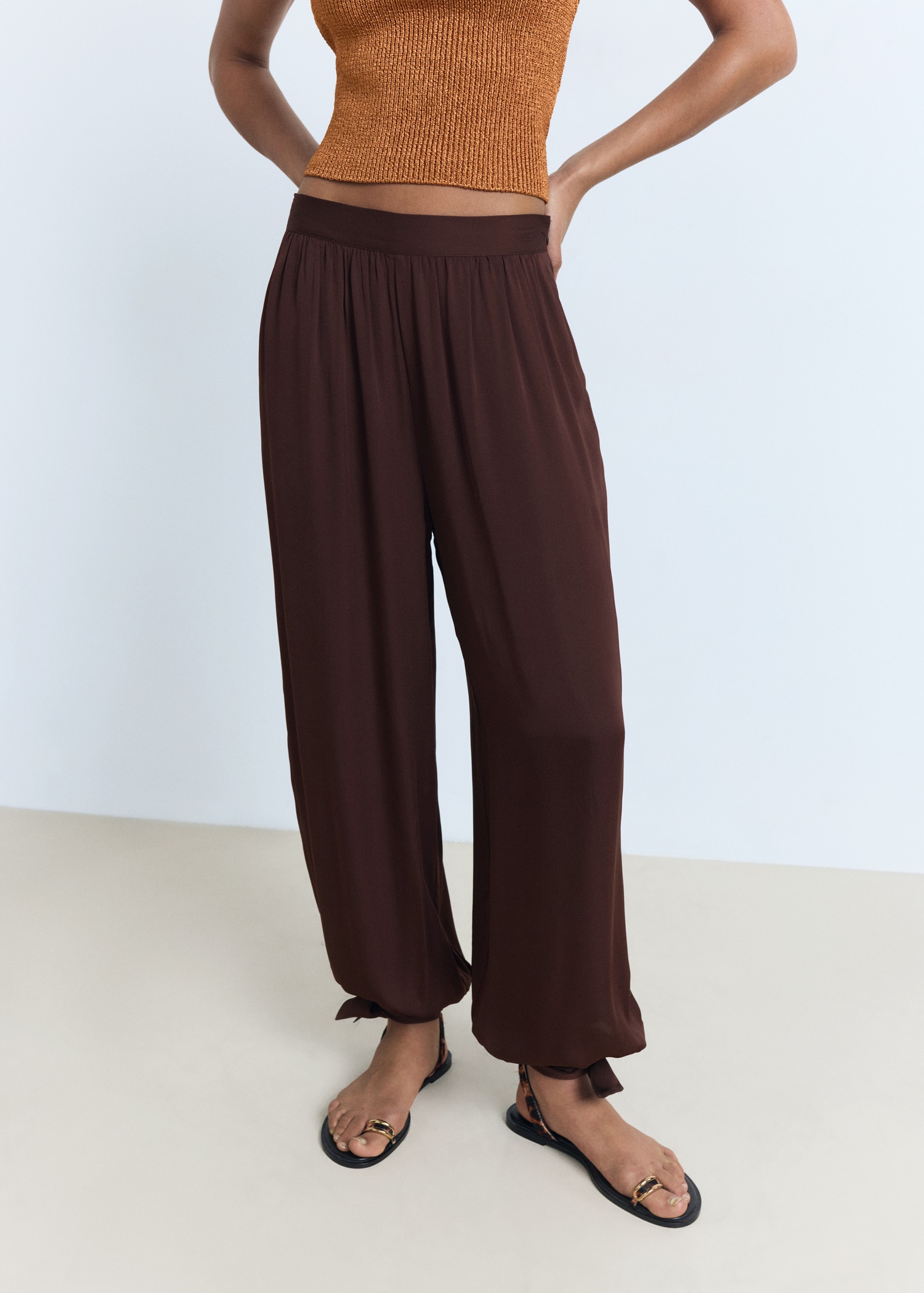 Balloon-Style Pants With Bows - Women | Mango Usa