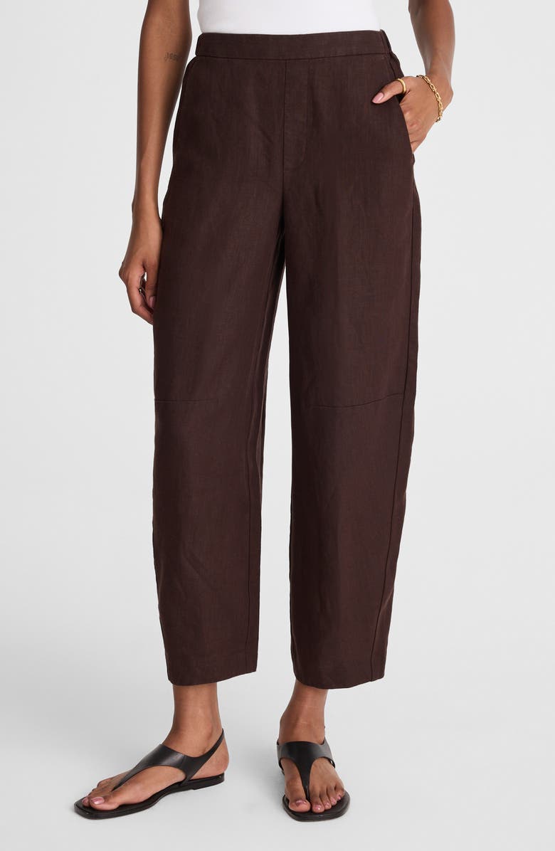 Barrel Leg Crop Linen Pants