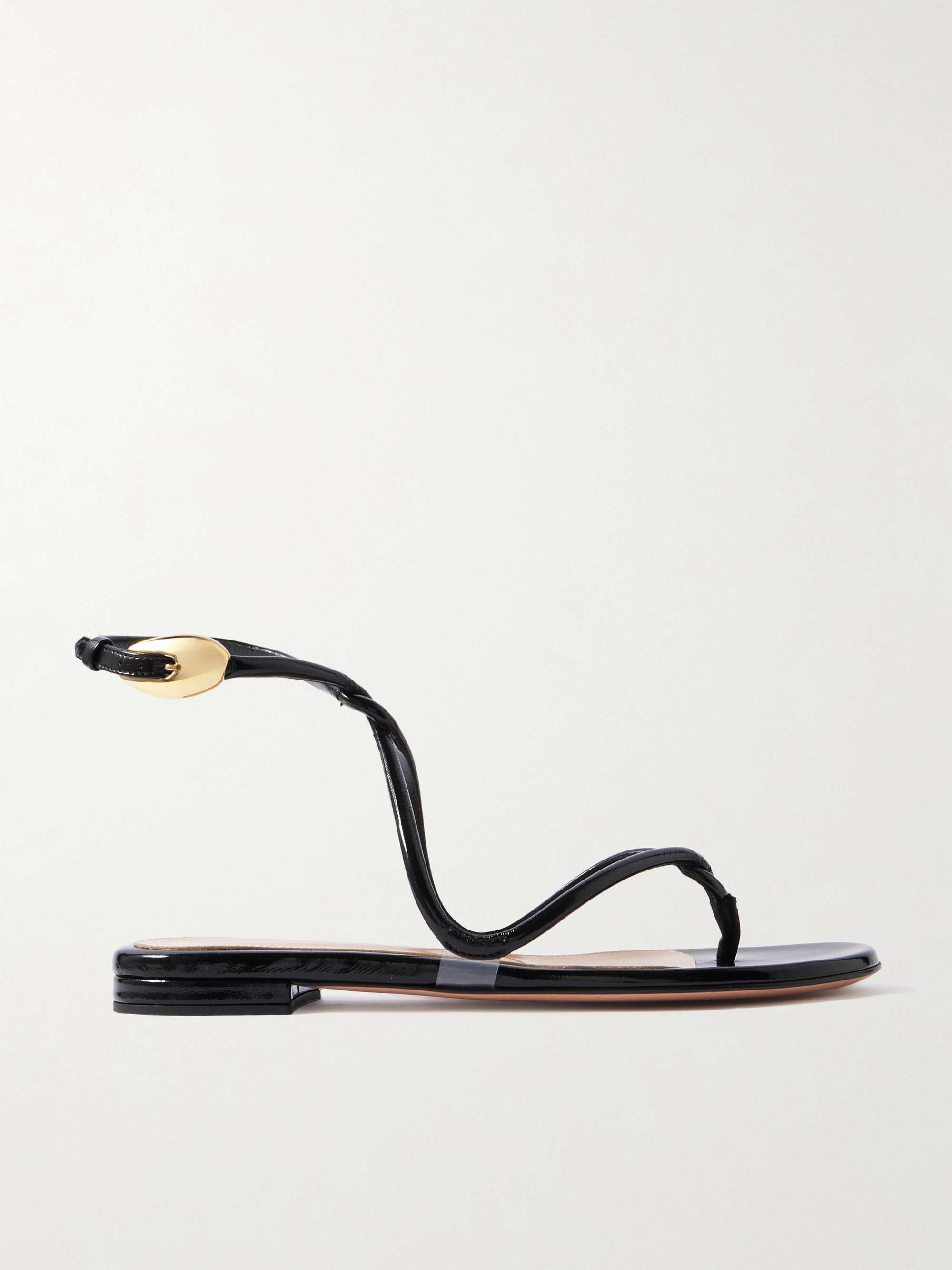 Black Mamba Patent-Leather Sandals