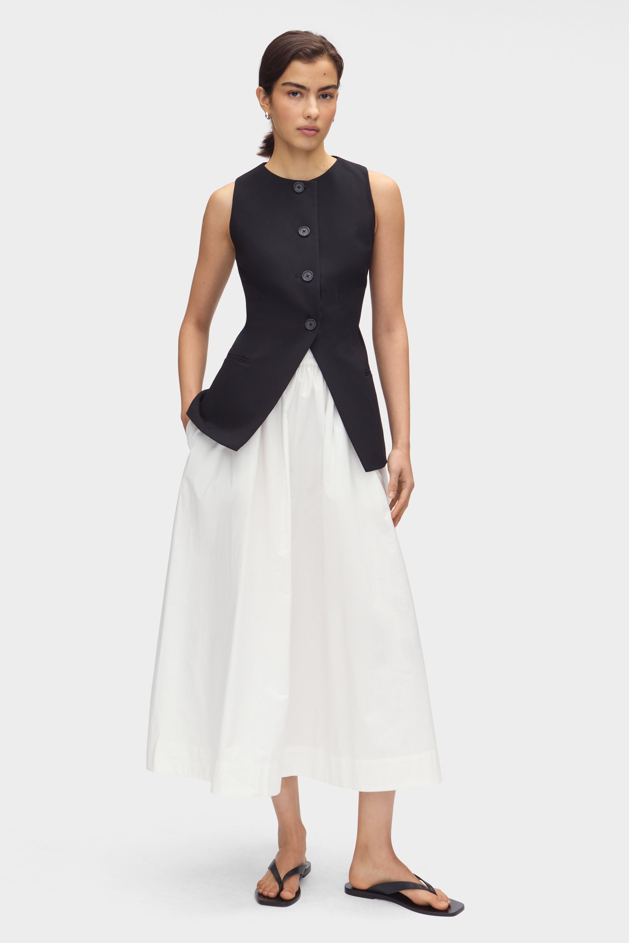 Natalie Elasticated Cotton Midi Skirt