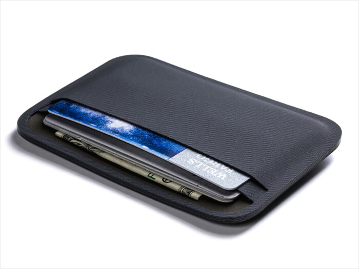 A small wallet full of credit cards.