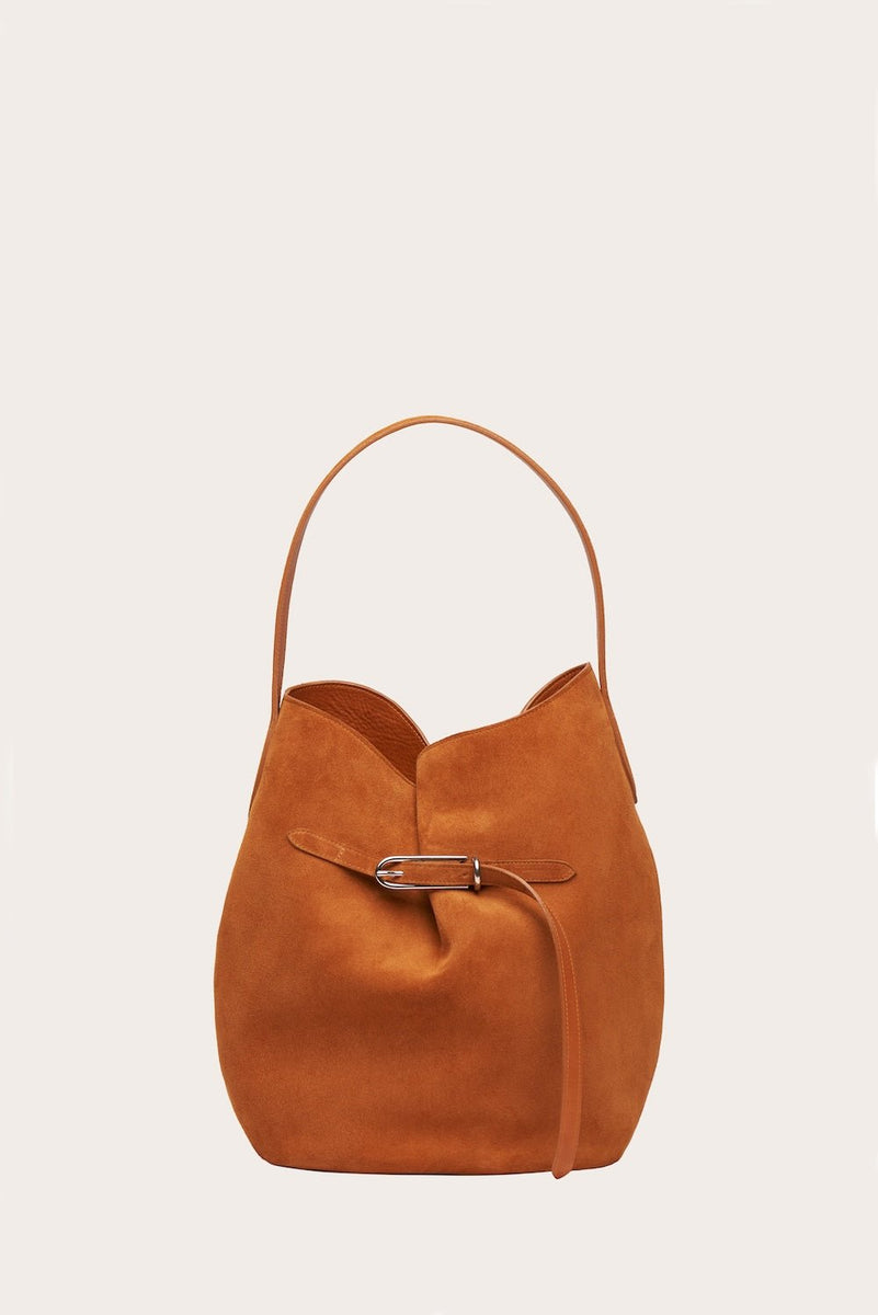 Belted Bucket Bag Large Cinnamon Suede - 30% Off