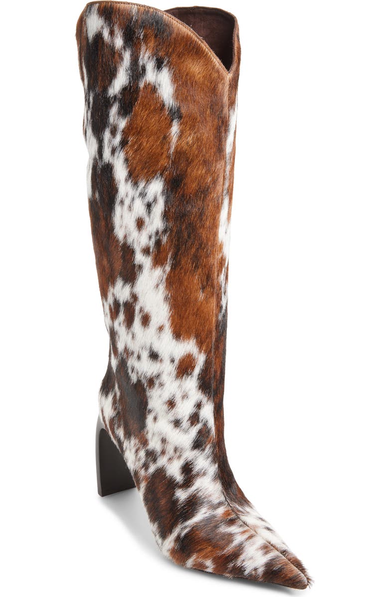 Pinpoint Pointed Toe Knee High Western Boot