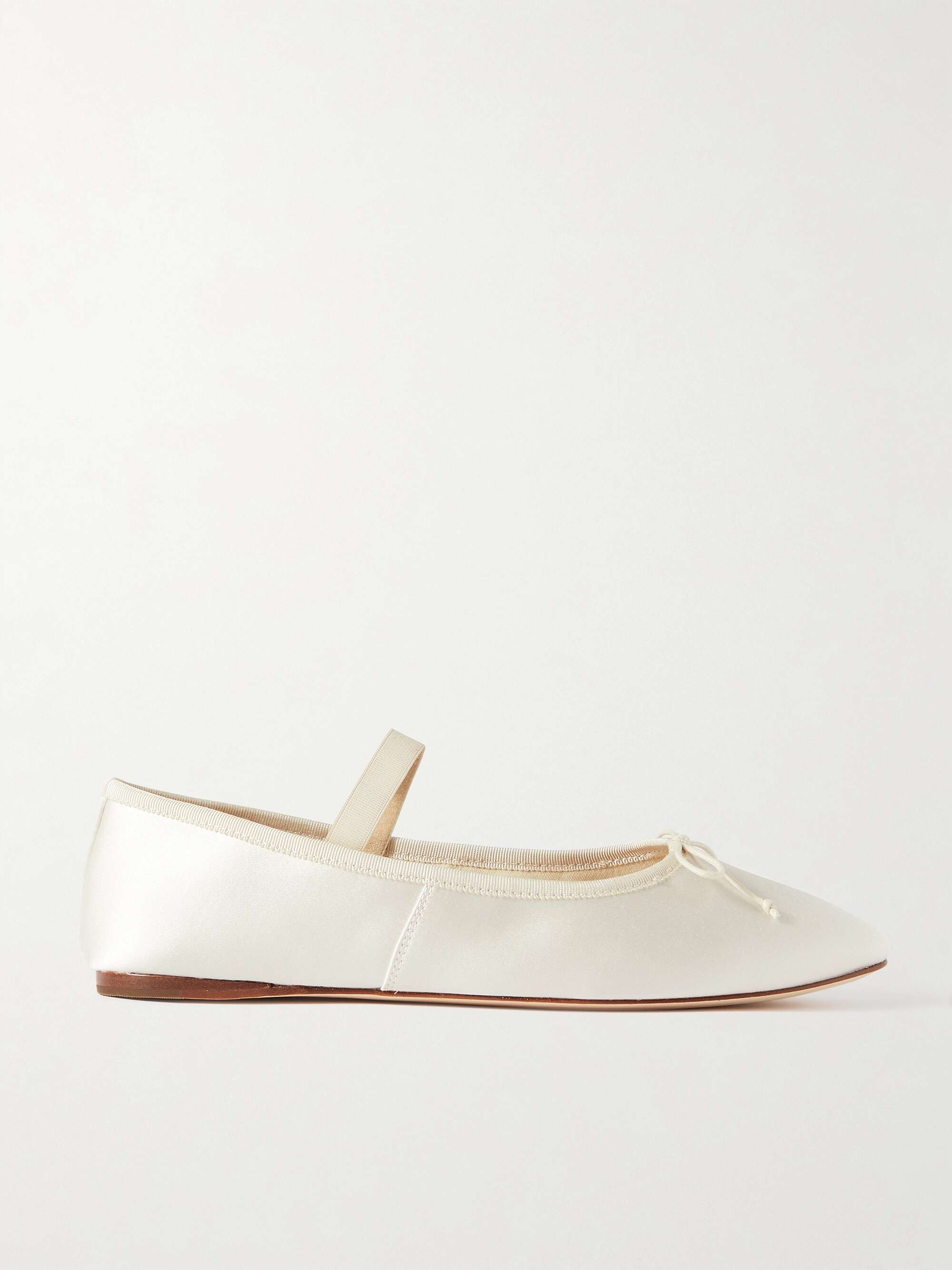 + Net Sustain Leonie Grosgrain-Trimmed Satin Ballet Flats