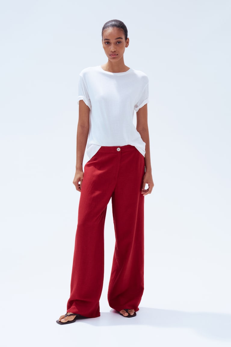 Linen-Blend Trousers