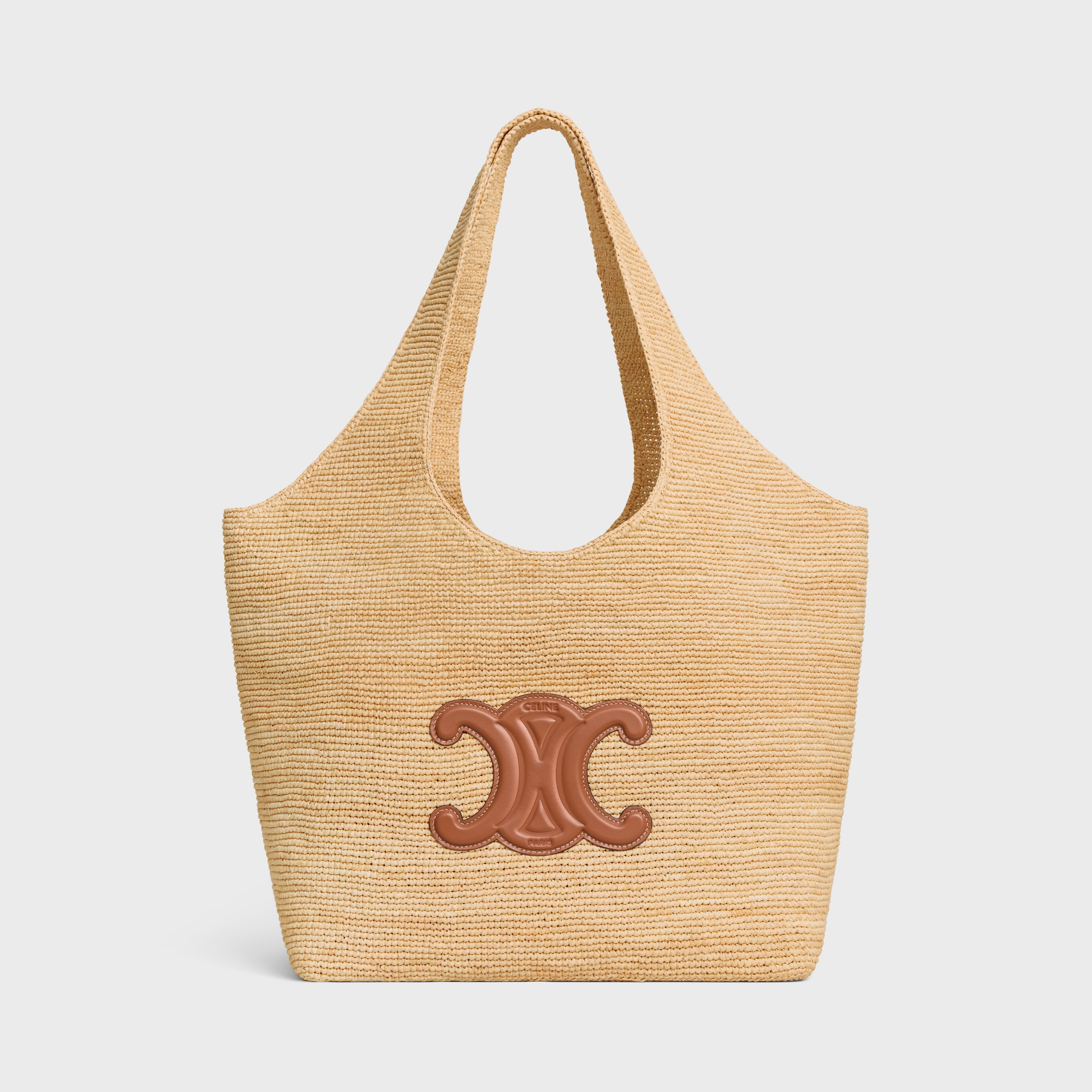 Celine Classic Panier Shopper Cabas in Raffia and Calfskin