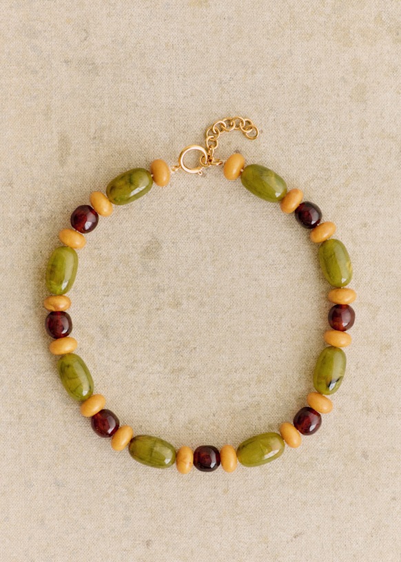 Morgane Necklace - Caramel Multi - Pink Creation - Resin - Sézane