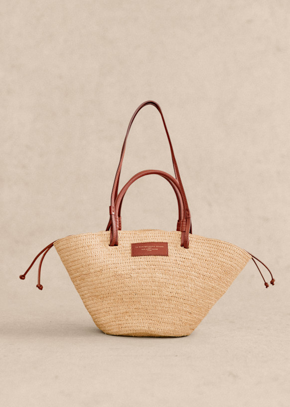 Justine Basket Bag - Natural Raffia - Raffia - Sézane