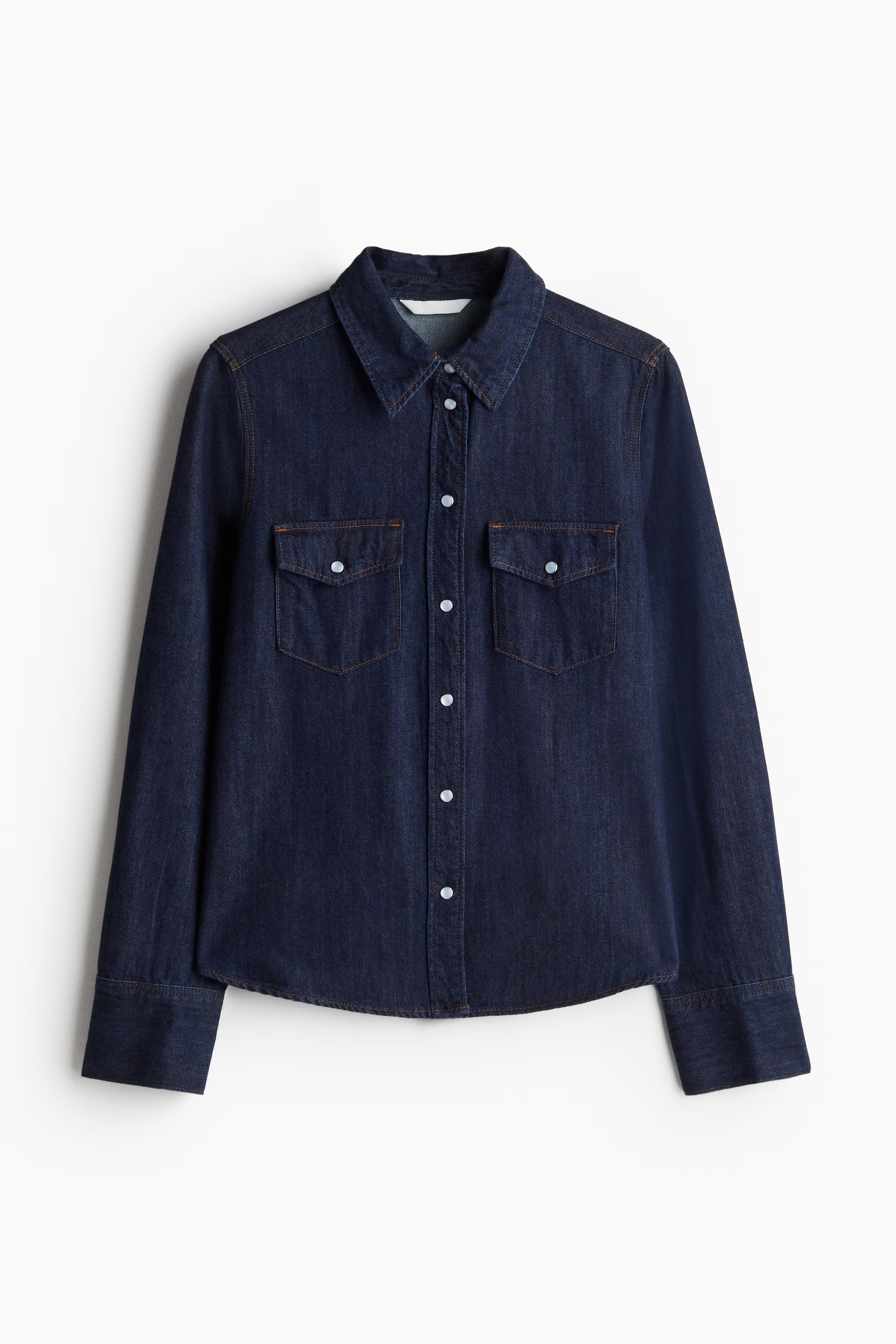 a dark wash denim shirt