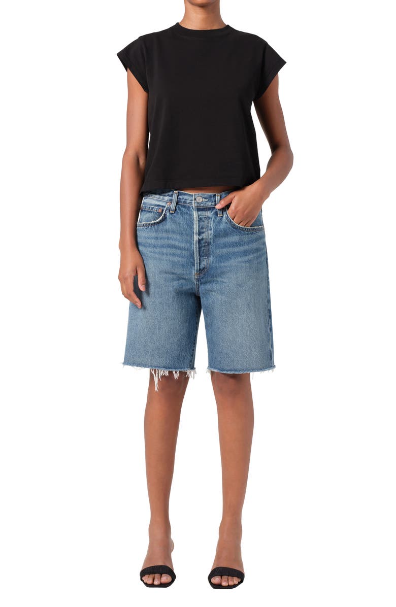 '90s Long Cutoff Denim Shorts
