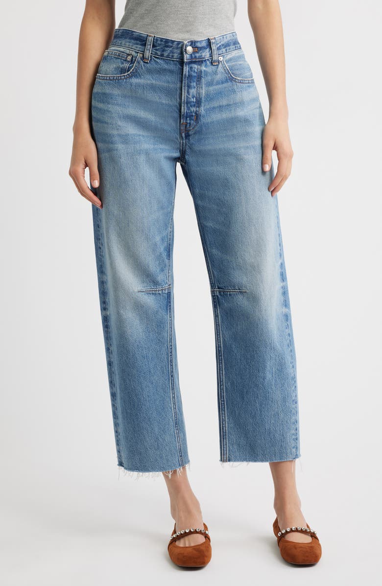 The Darted Barrel Leg Jeans: Raw Hem Edition