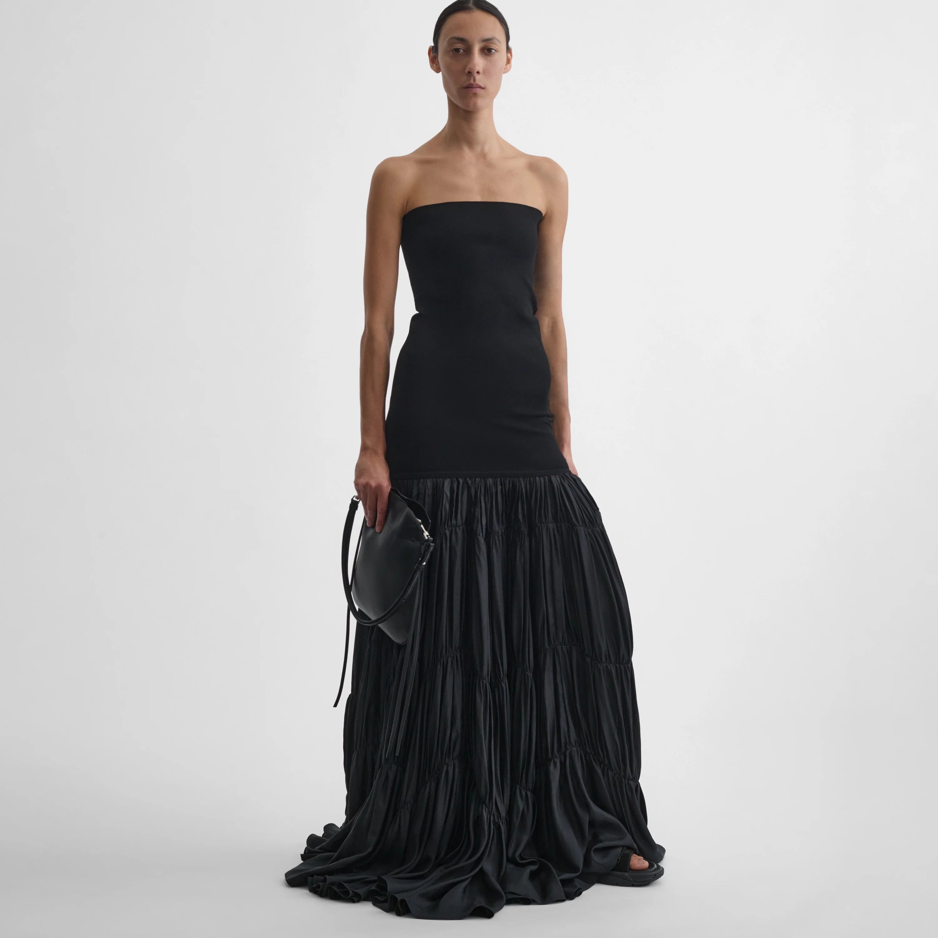 Parachute Skirt | Black Habotai Silk