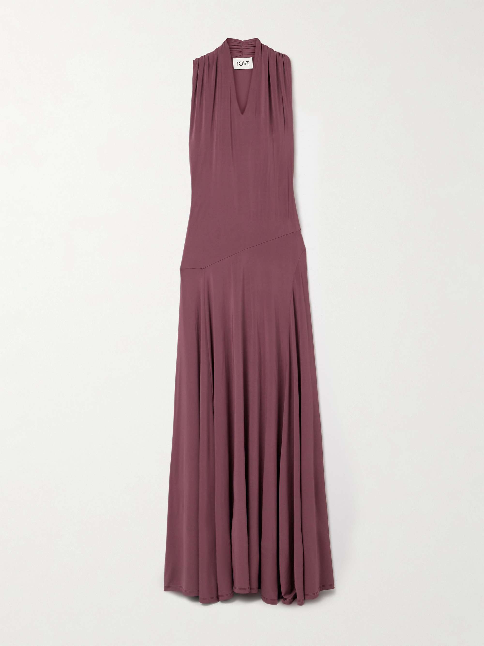 Vina Gathered Stretch-Jersey Maxi Dress