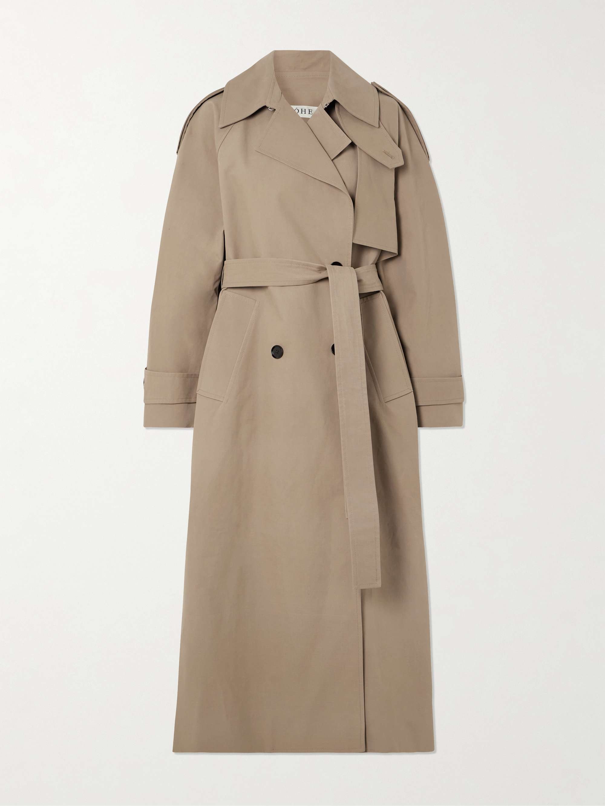 Oversized Double-Breasted Cotton Trench Coat