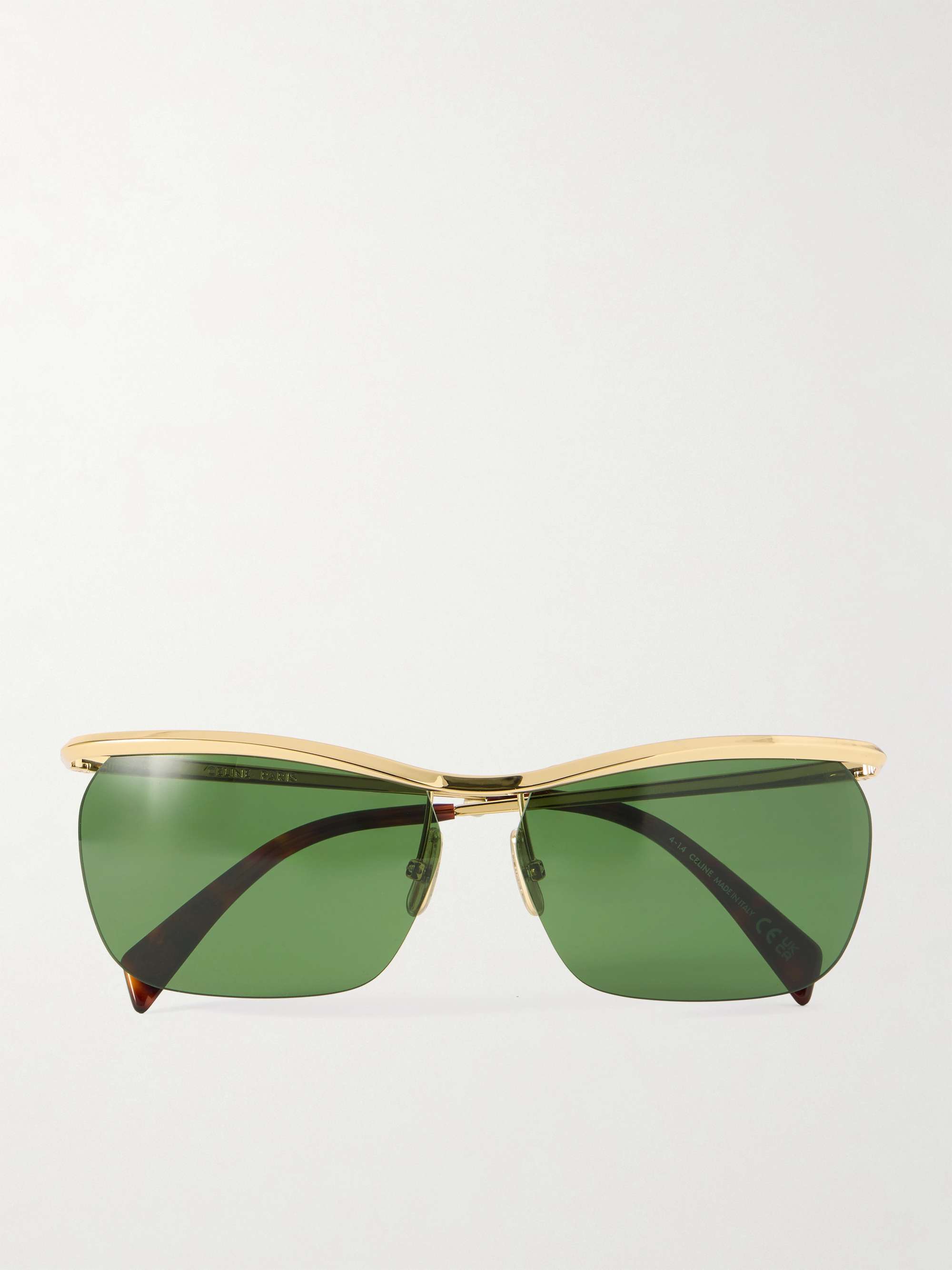 Square-Frame Gold-Tone Sunglasses