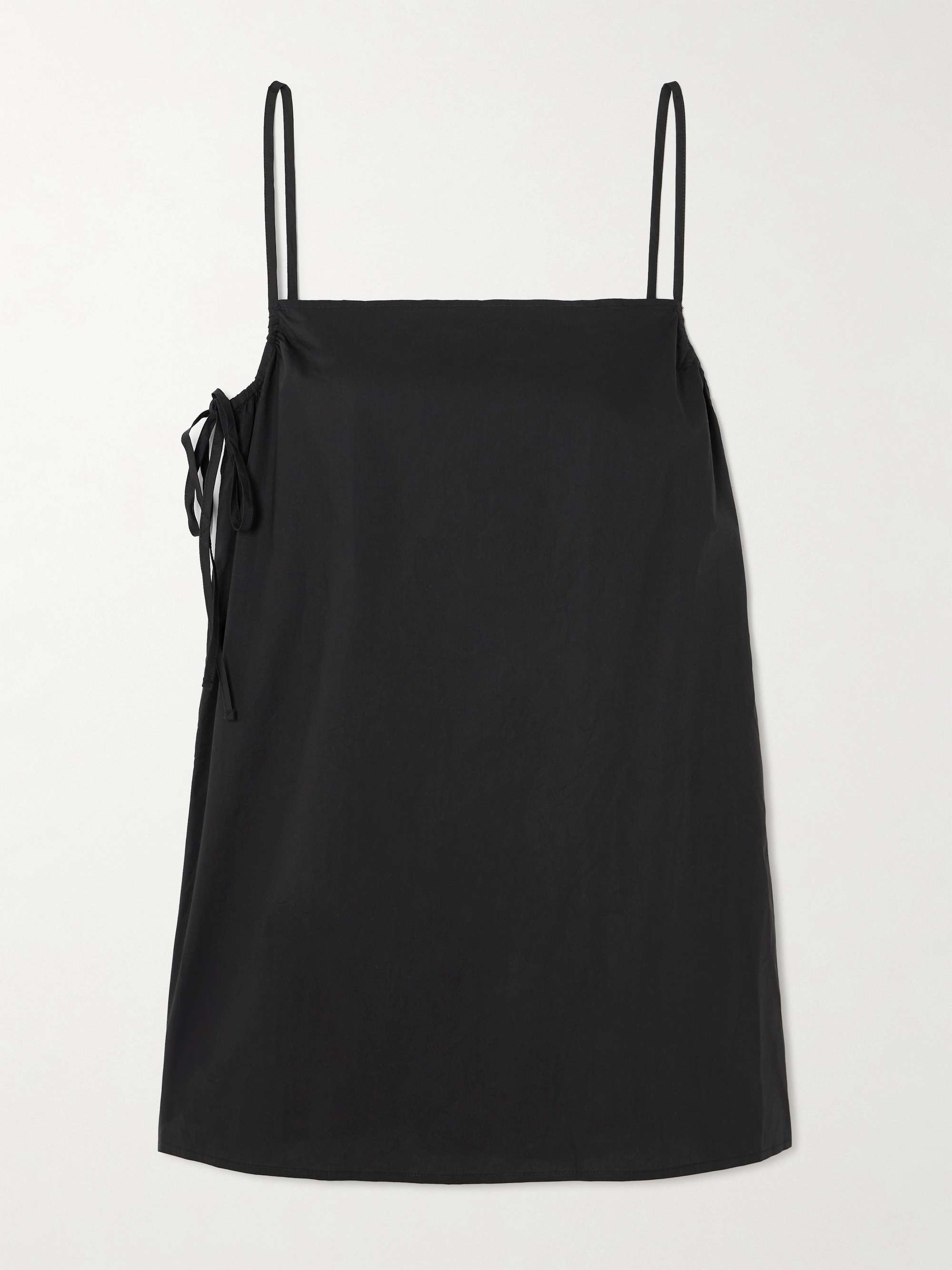 Drawcurve Tie-Detailed Organic Cotton-Poplin Mini Dress