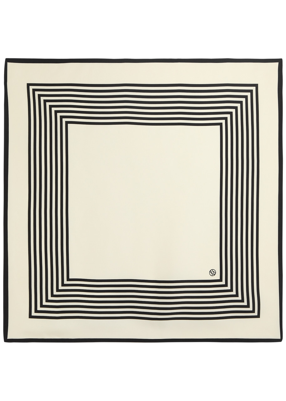 Striped-Print Silk Scarf