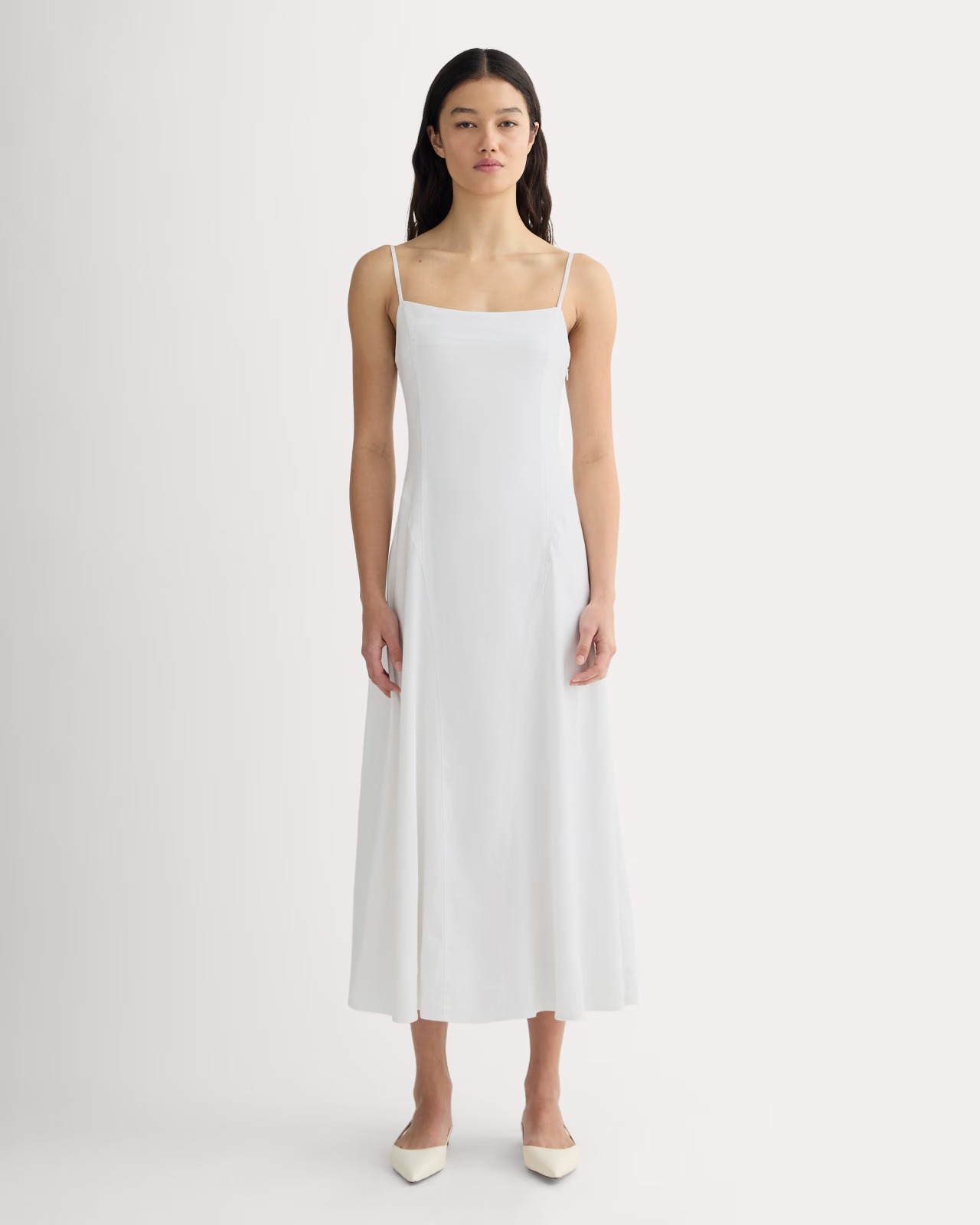 Everlane, The Seamed Dress in Stretch Linen