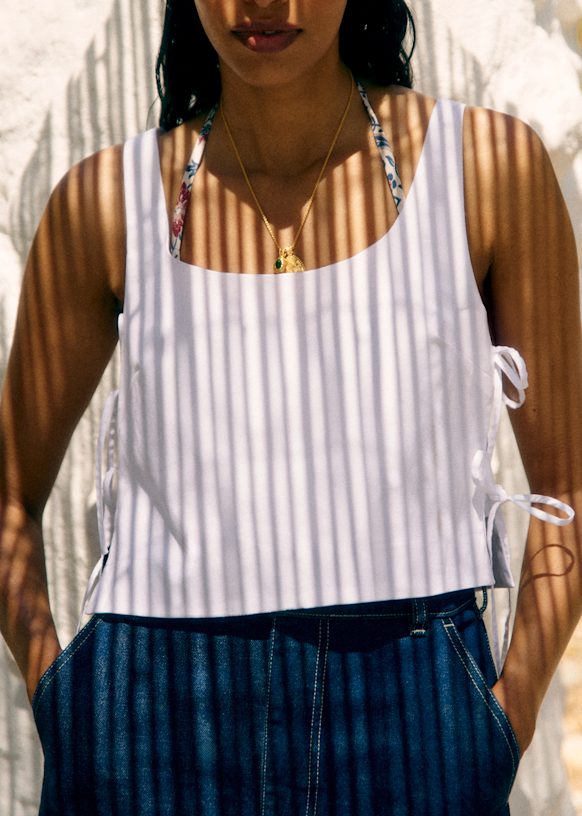 Galdana Blouse - Sézane X Holiday - Ecru - Organic Cotton - Sézane