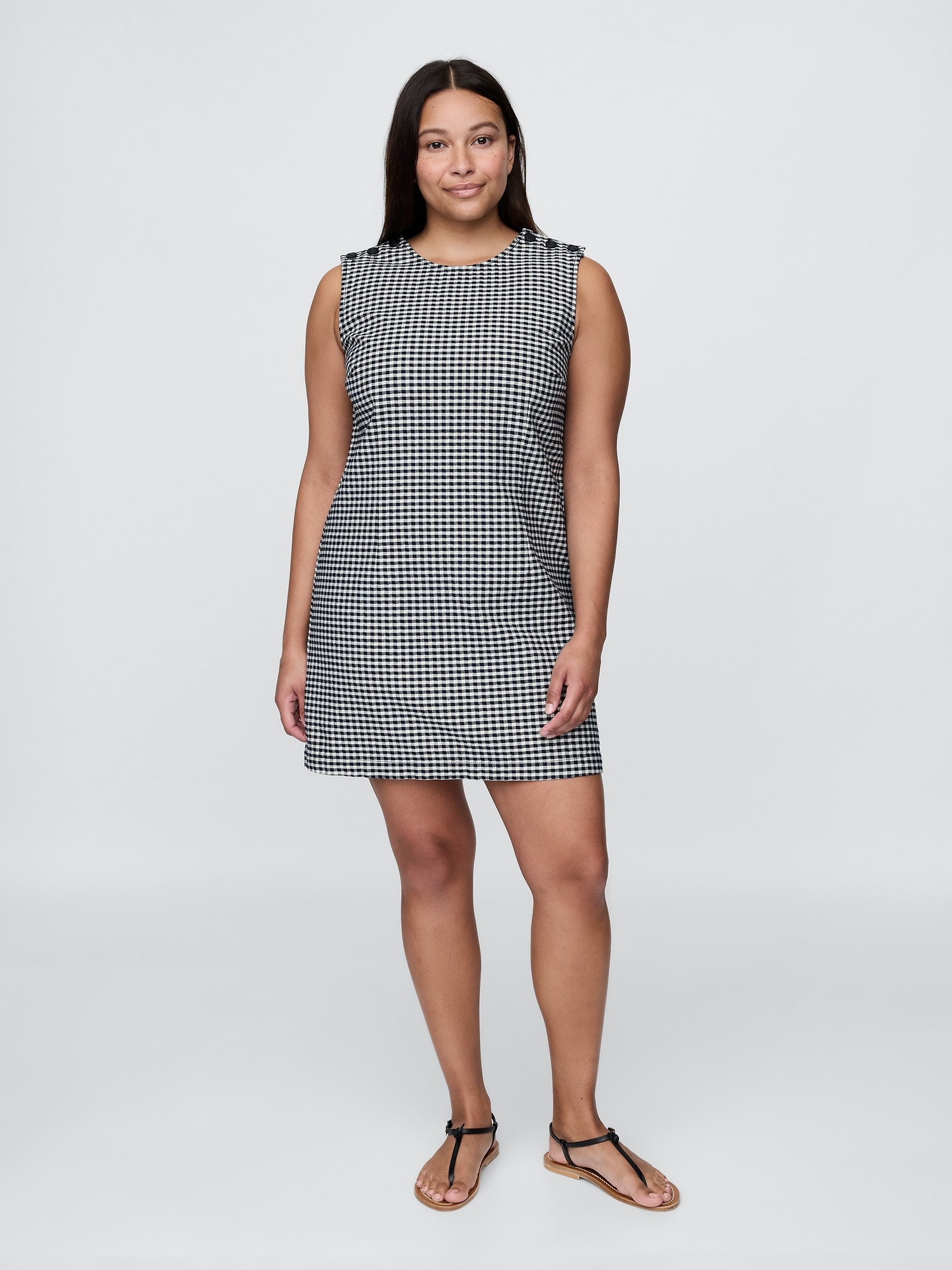 Gap × DÔen Gingham Denim Mini Dress