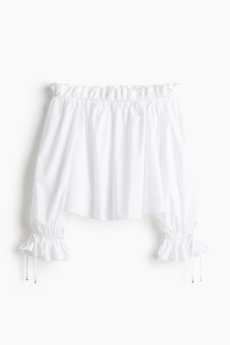 Off-The-Shoulder Poplin Blouse