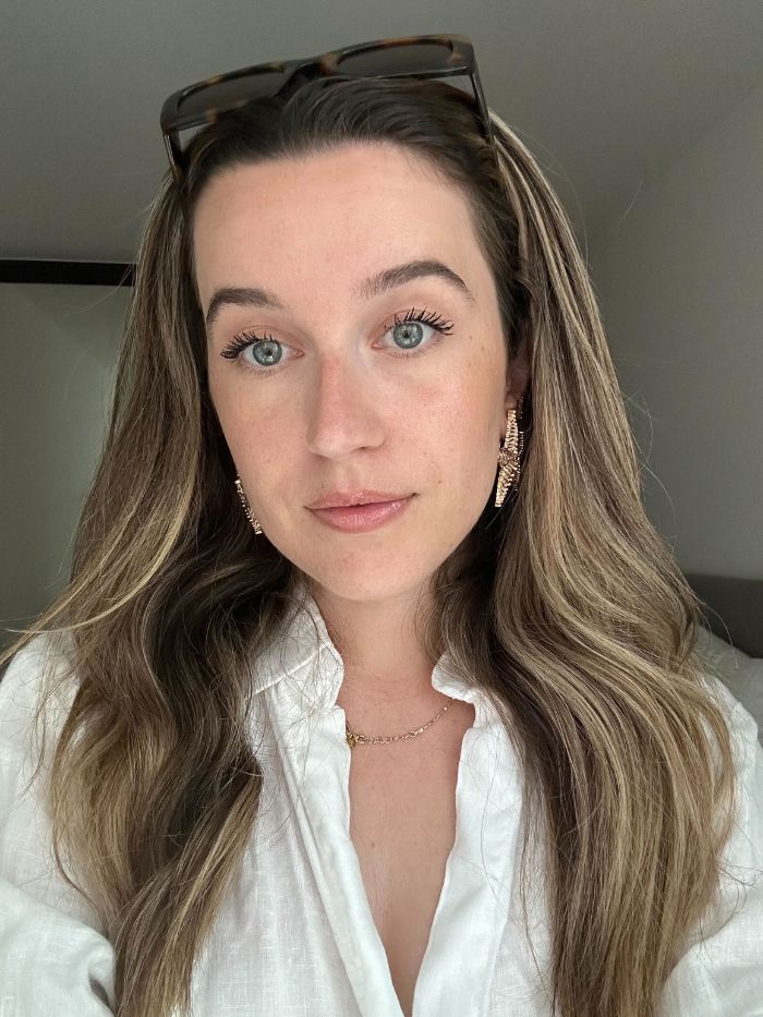 Junior beauty editor, Grace Lindsay, after three coats of the Mac MacStack Mascara