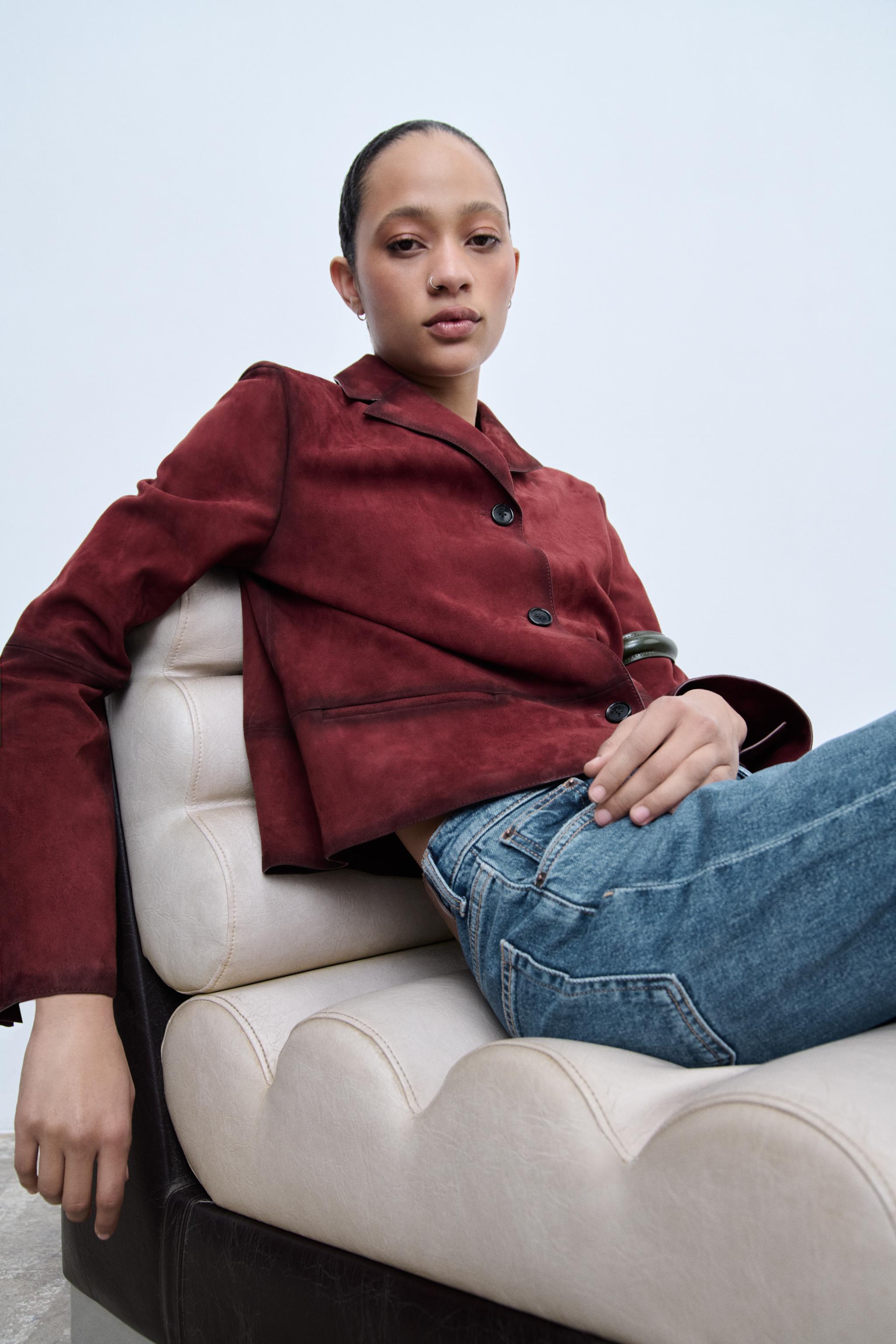 100% Suede Leather Blazer - Zw Collection Limited Edition