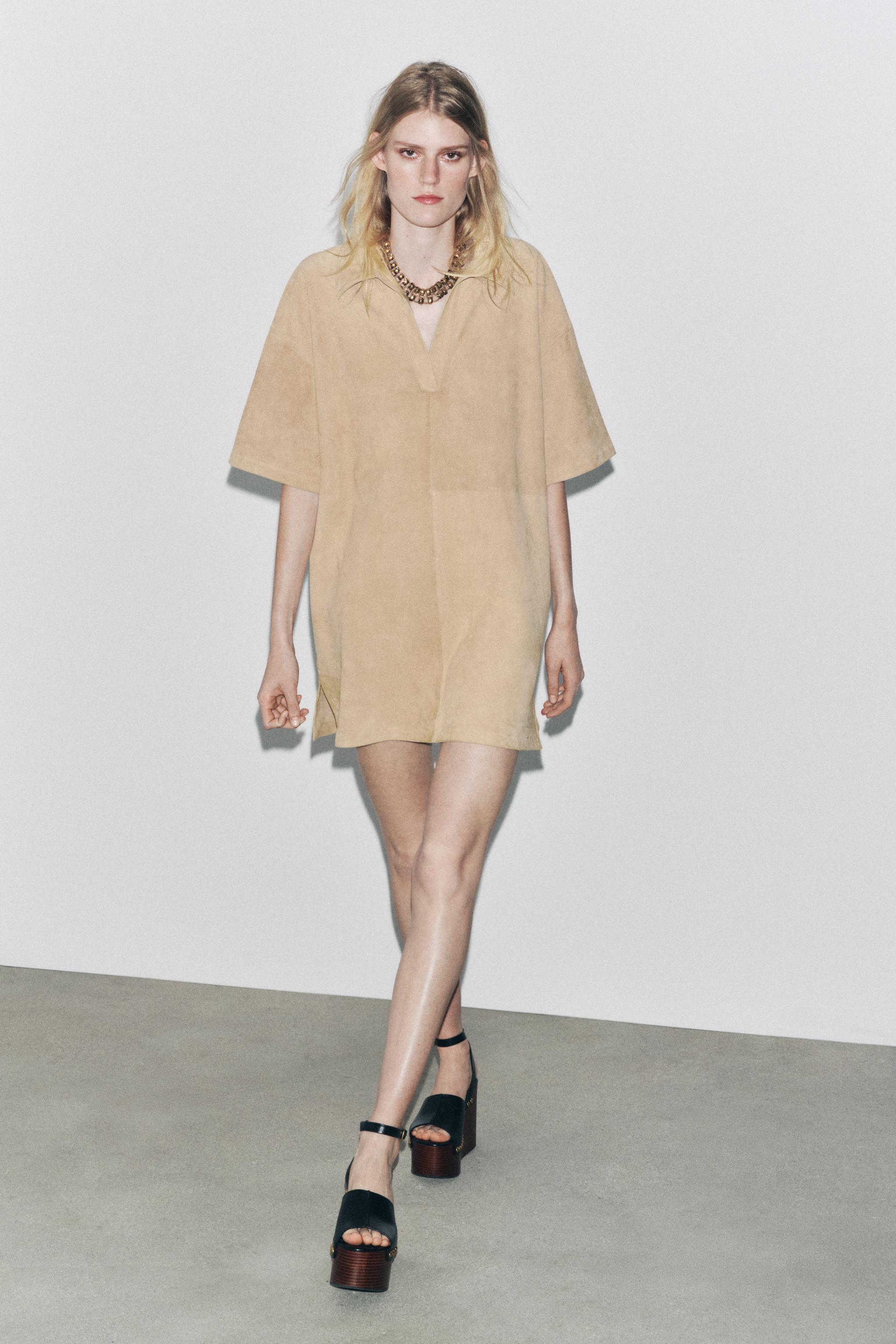 Suede Leather Dress Zw Collection Limited Edition