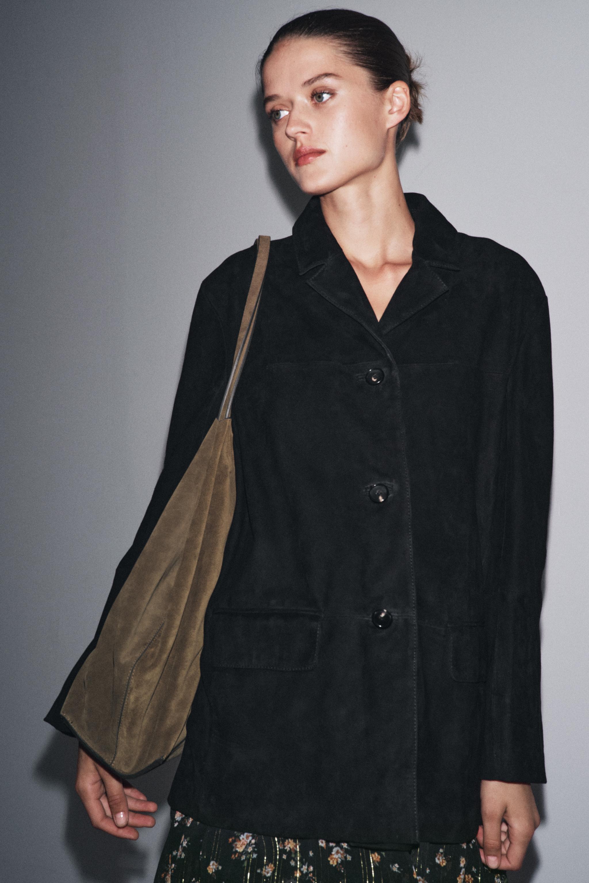 Limited Edition Zw Collection 100% Suede Oversize Blazer