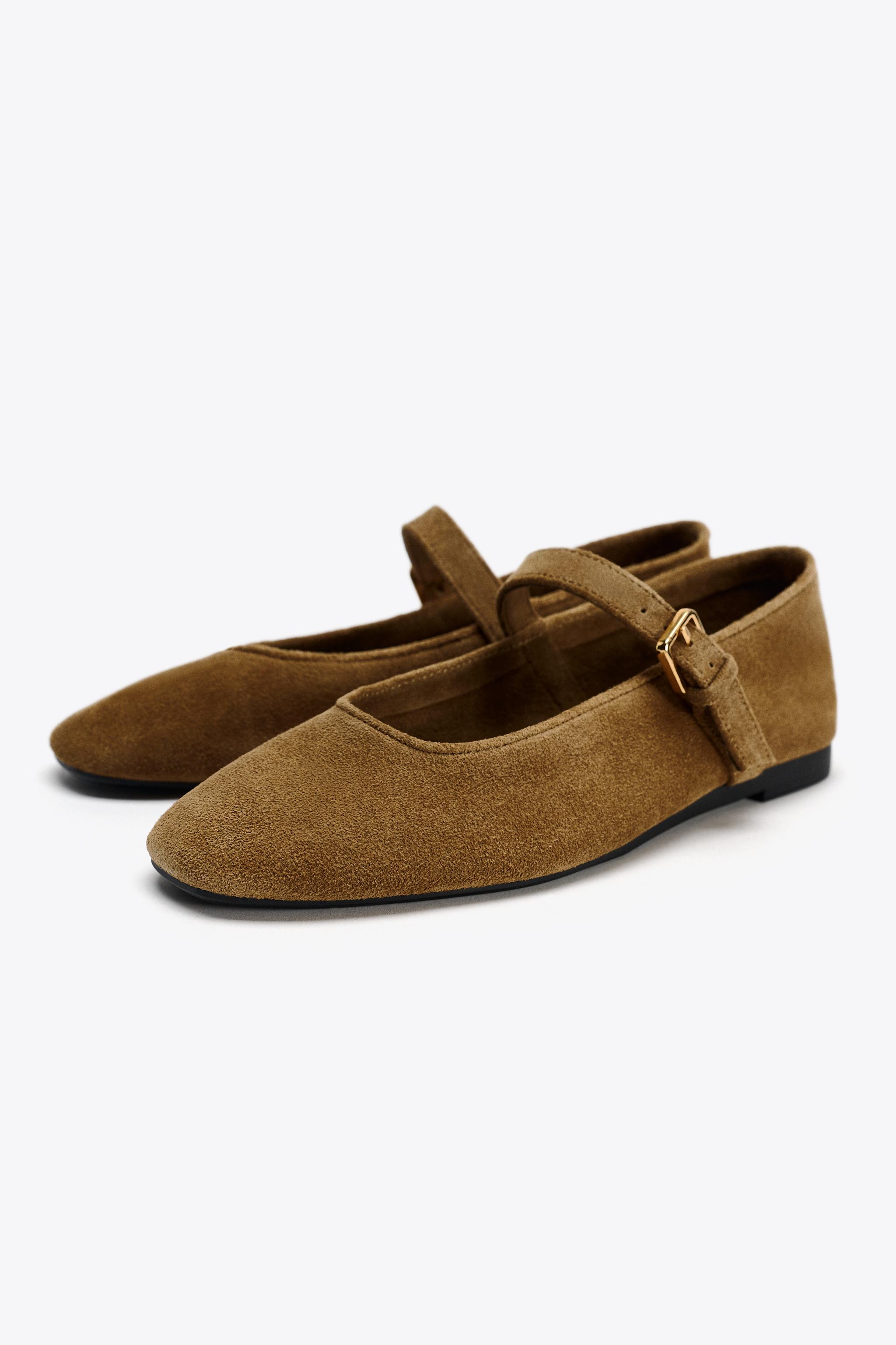 Split Suede Ballerinas