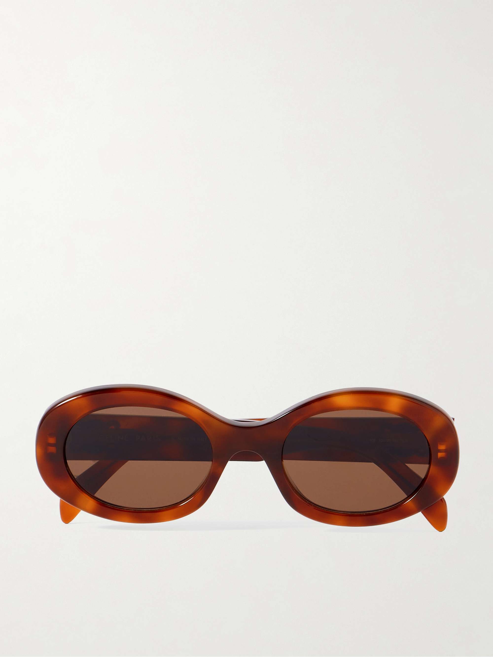Triomphe Oval-Frame Tortoiseshell Acetate Sunglasses