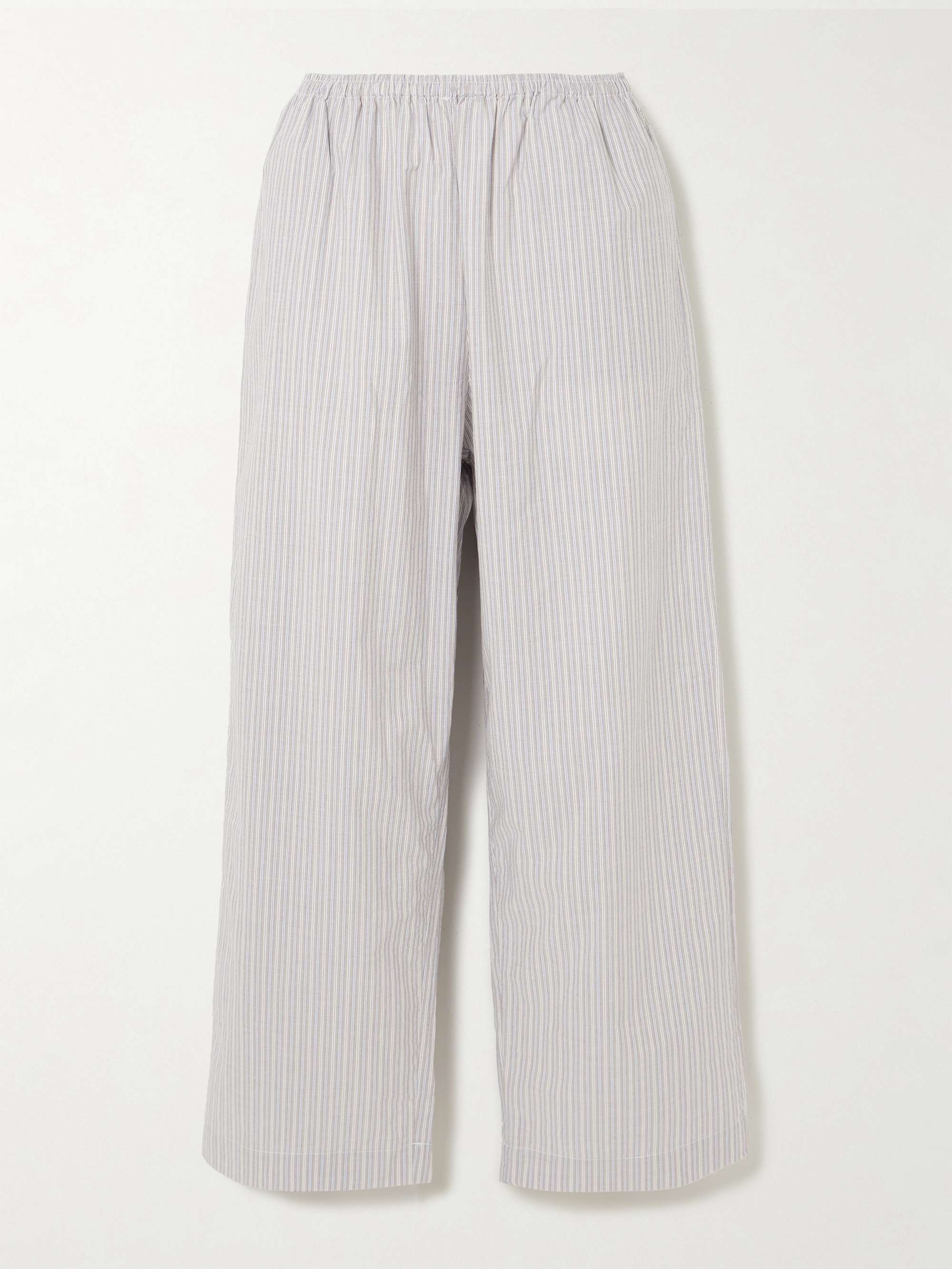 Ease Striped Organic Cotton-Poplin Pajama Pants