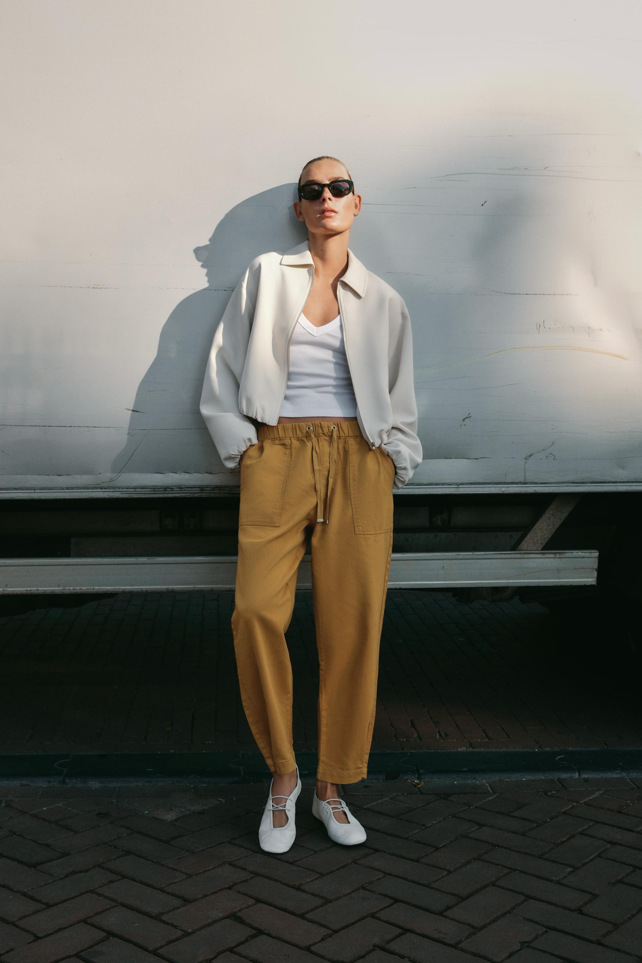 Leather Topstitched Ballet Flats