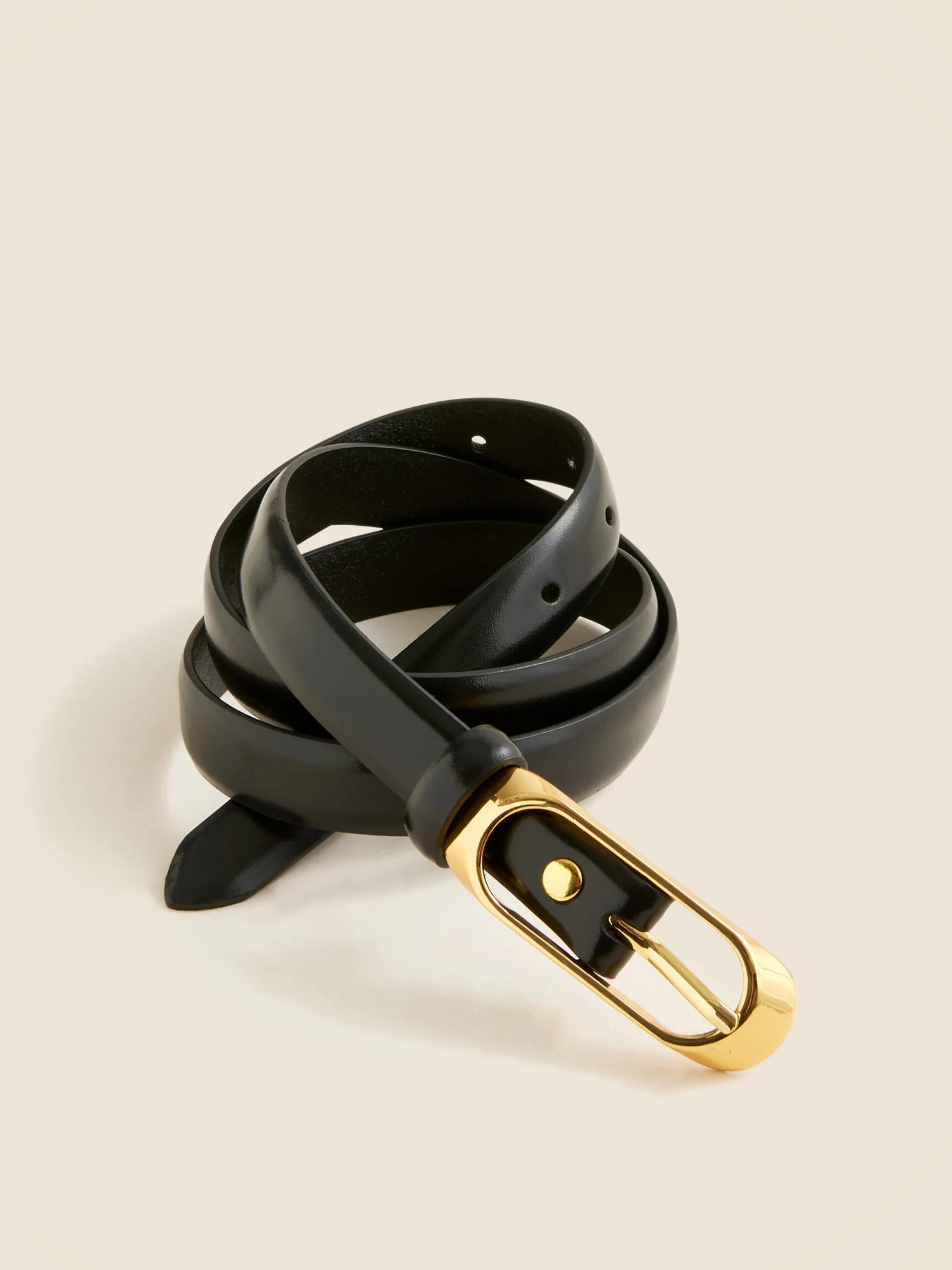 J.Crew, Skinny Oval Buckle Leather Belt
