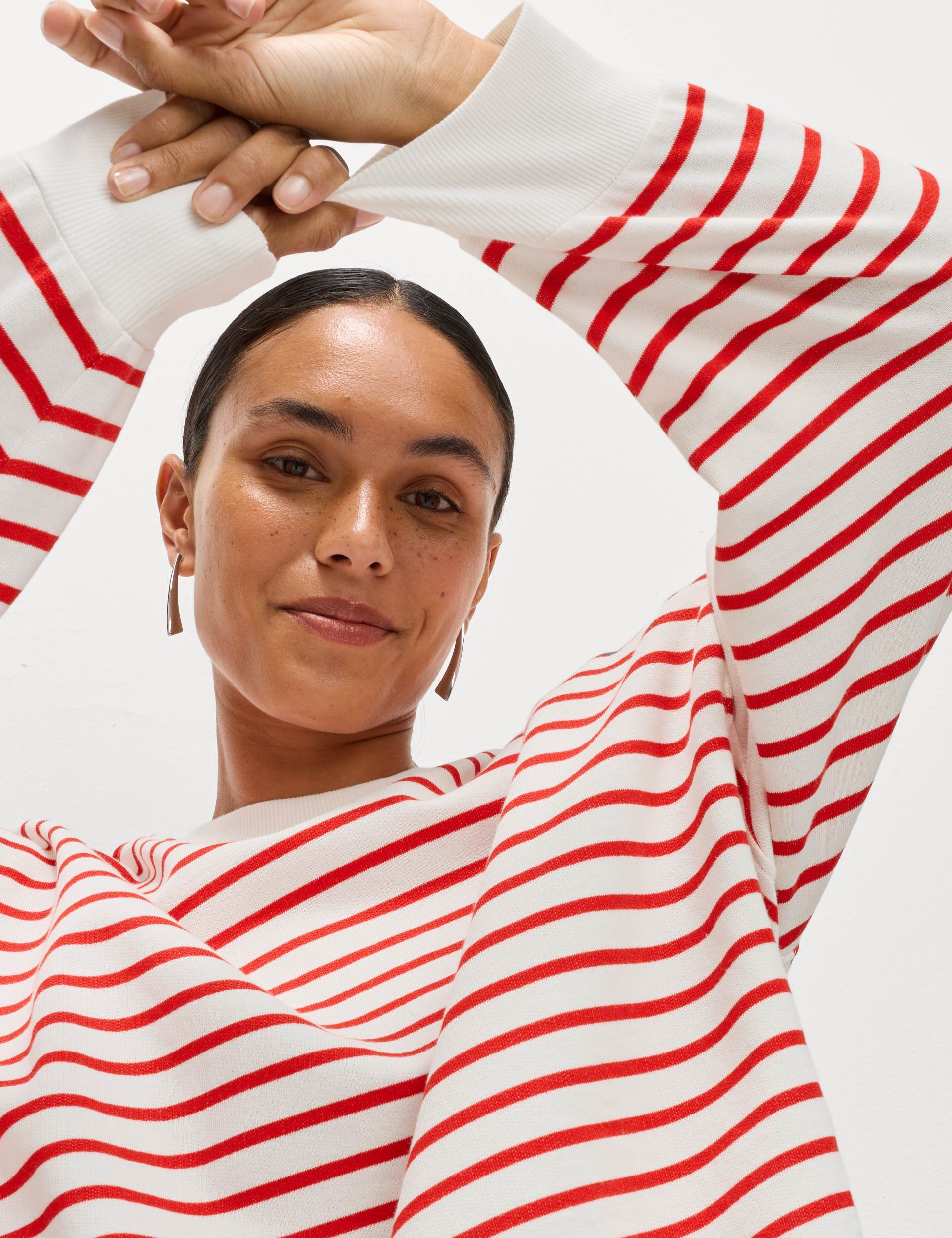 Pure Cotton Striped Sweatshirt