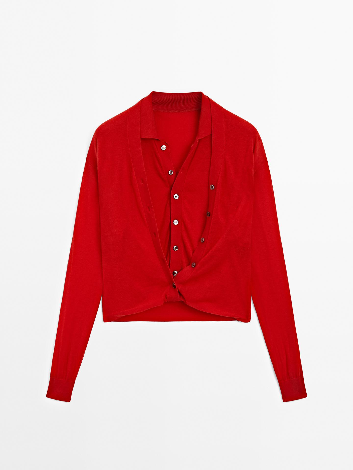 Massimo Dutti, 100% Wool Multi-Way Knit Cardigan - Studio