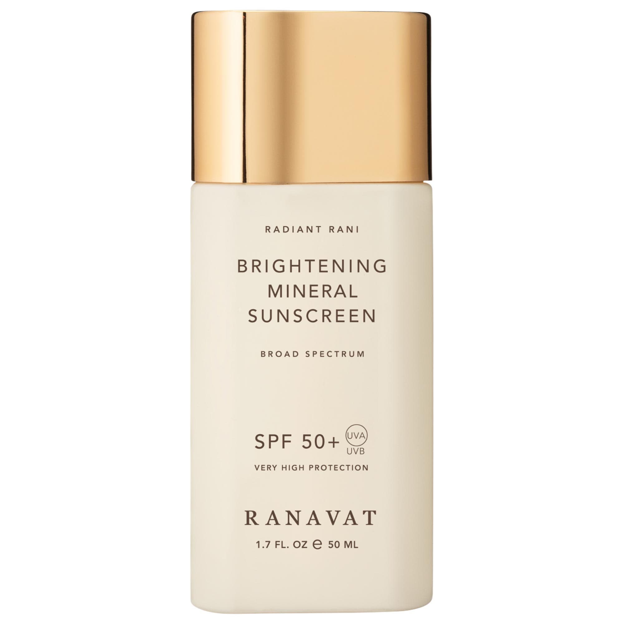 Radiant Rani Daily Brightening Mineral Sunscreen, Spf 50+ With Saffron