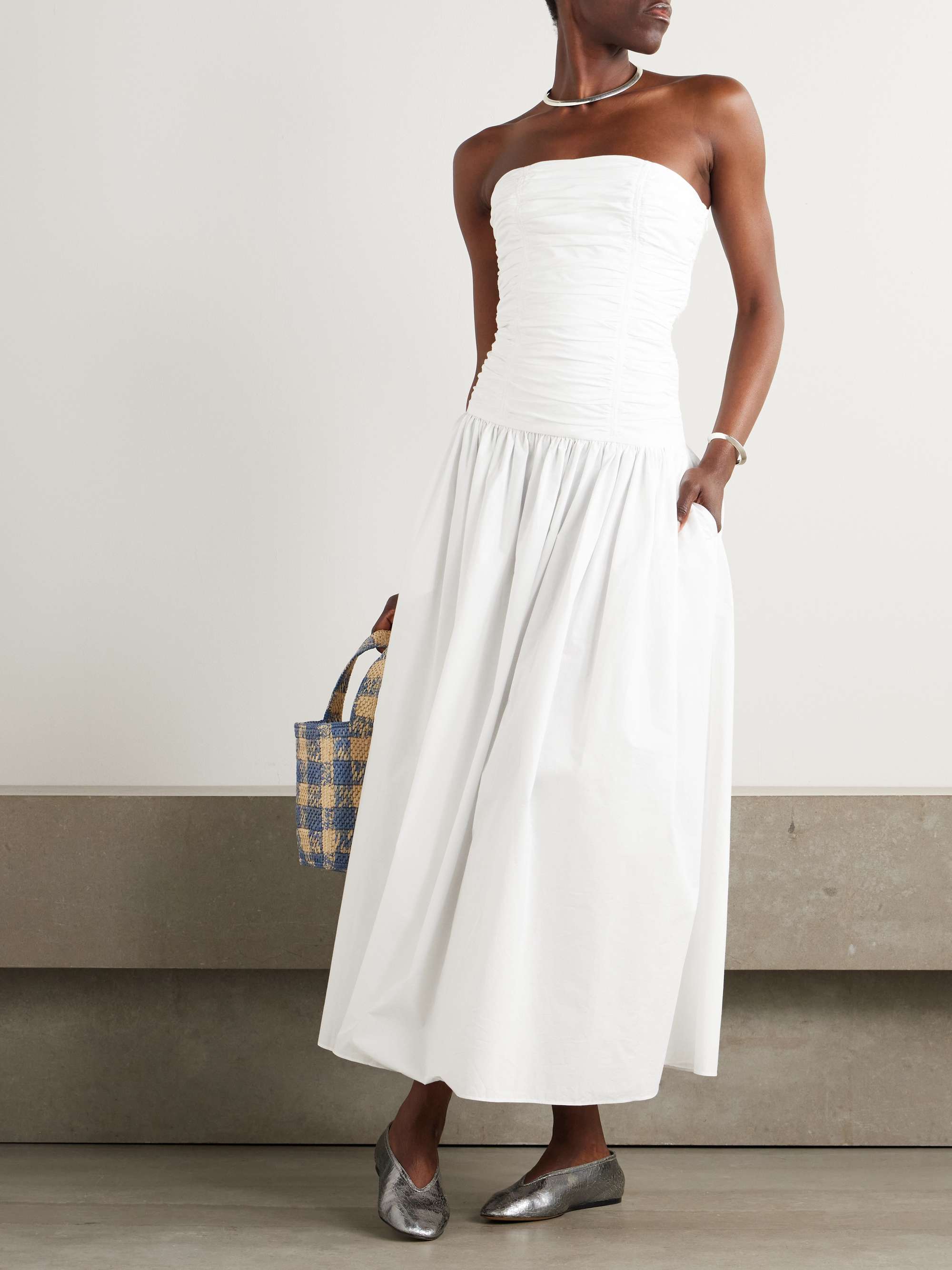Strapless Organic Cotton-Poplin Maxi Dress