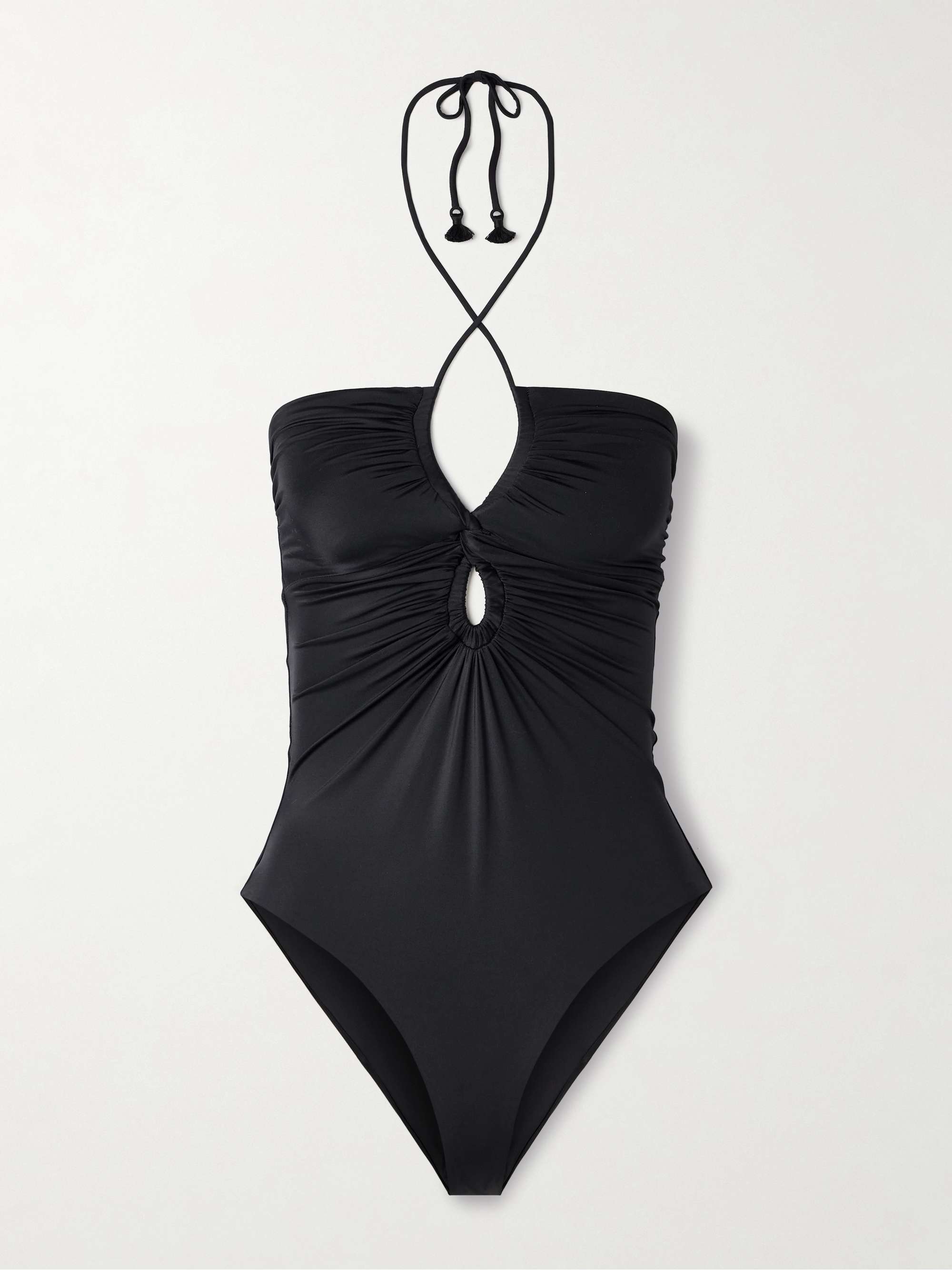 Coral Reef Cutout Twist-Front Recycled Halterneck Swimsuit