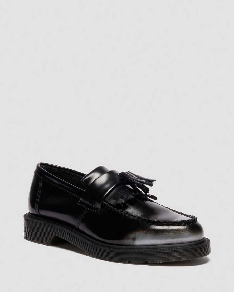 Dr Martens Adrian Tassel Arcadia Rub Off Leather Loafers