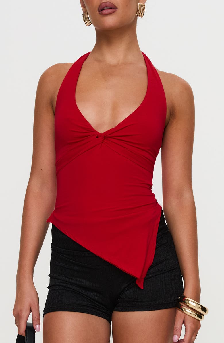 Chilli Asymmetric Halter Top