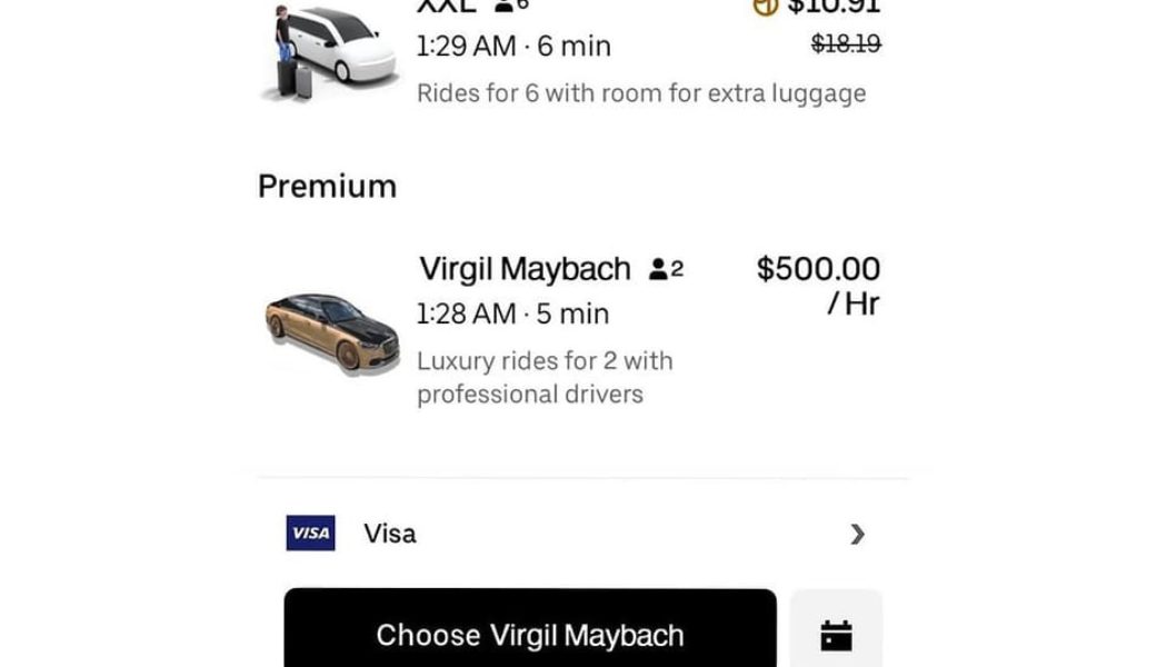 Calling an Uber? The Virgil Abloh Maybach Is Now an Option