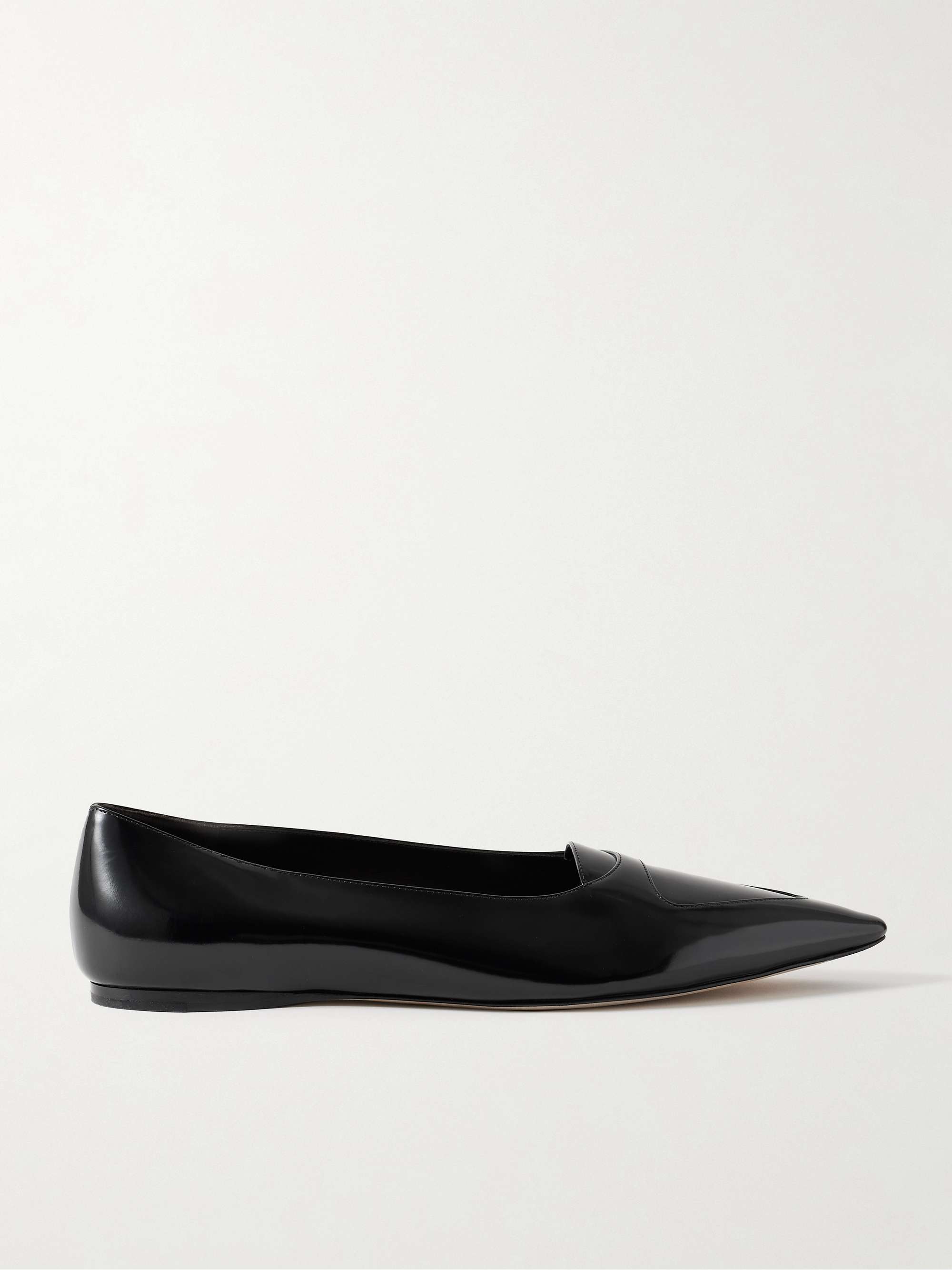 Viv Glossed-Leather Ballet Flats
