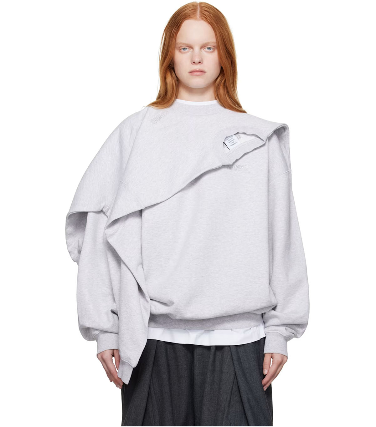 VETEMENTS, Gray Double Layered Sweatshirt